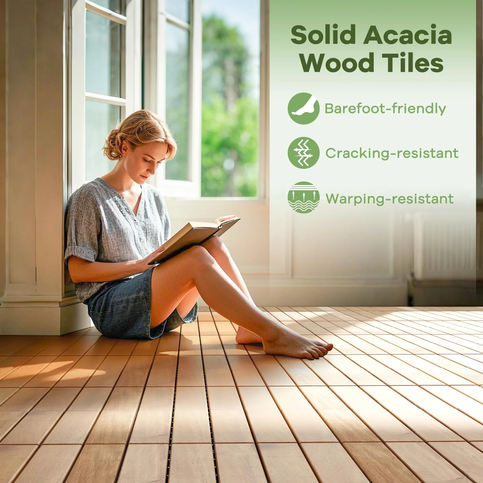 12" x 12" Snap-Lock Outdoor Interlocking Flooring Tiles 30 Pcs - Image 14