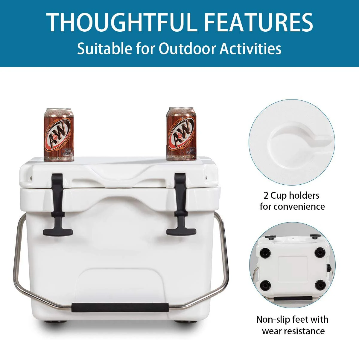 16 Quart Cooler, Portable Insulated Ice Chest - Image 3
