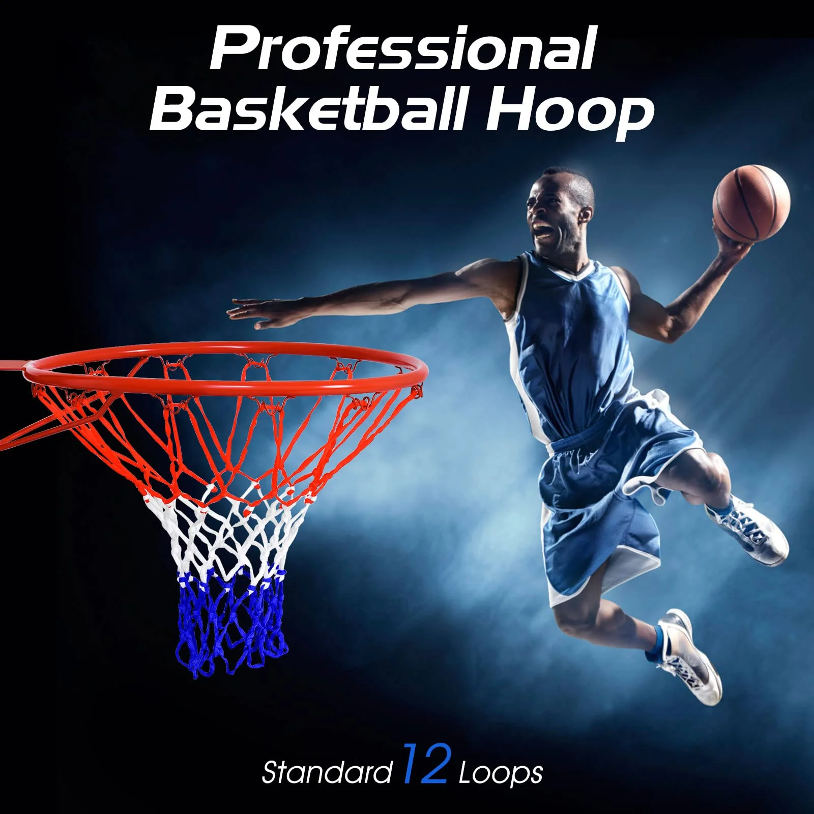 Goplus Replacement Basketball Rim Net, 18inch Portable Basketball Hoop - Image 3