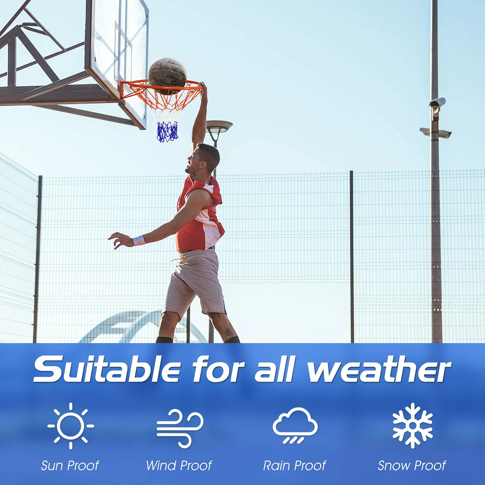 Goplus Replacement Basketball Rim Net, 18inch Portable Basketball Hoop - Image 4