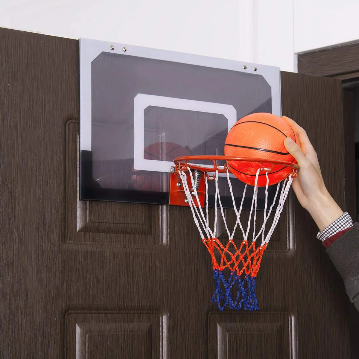 Over-The-Door Mini Basketball Hoop Includes Basketball & Hand Pump Indoor Sports - Image 4