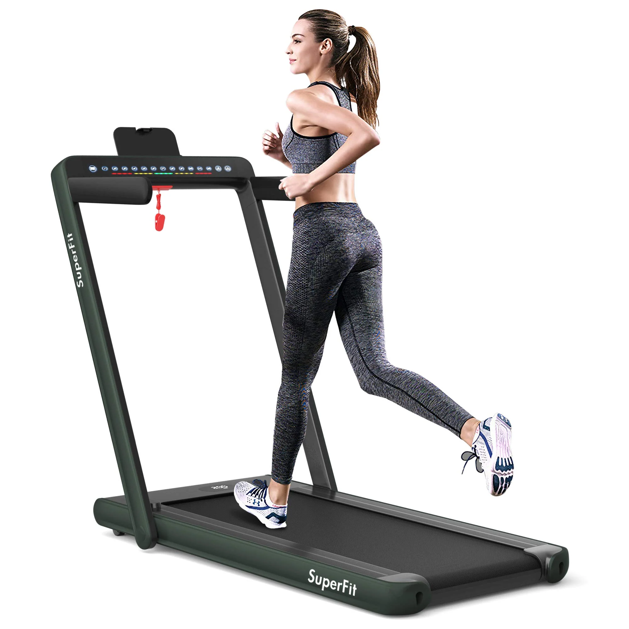2 in 1 Folding Treadmill with Dual Display, 2.25HP Superfit Under Desk Electric Pad - Image 10