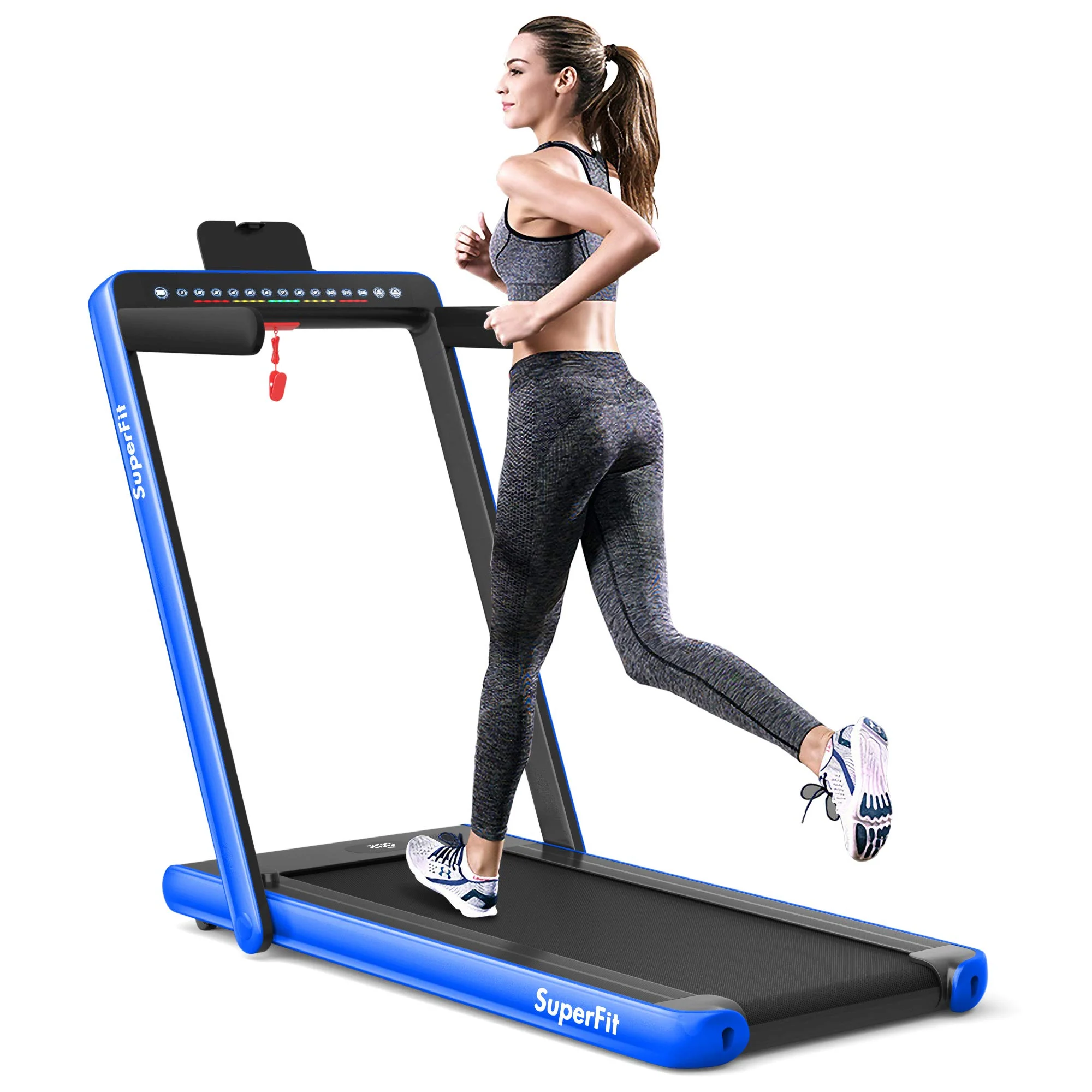 2 in 1 Folding Treadmill with Dual Display, 2.25HP Superfit Under Desk Electric Pad - Image 11