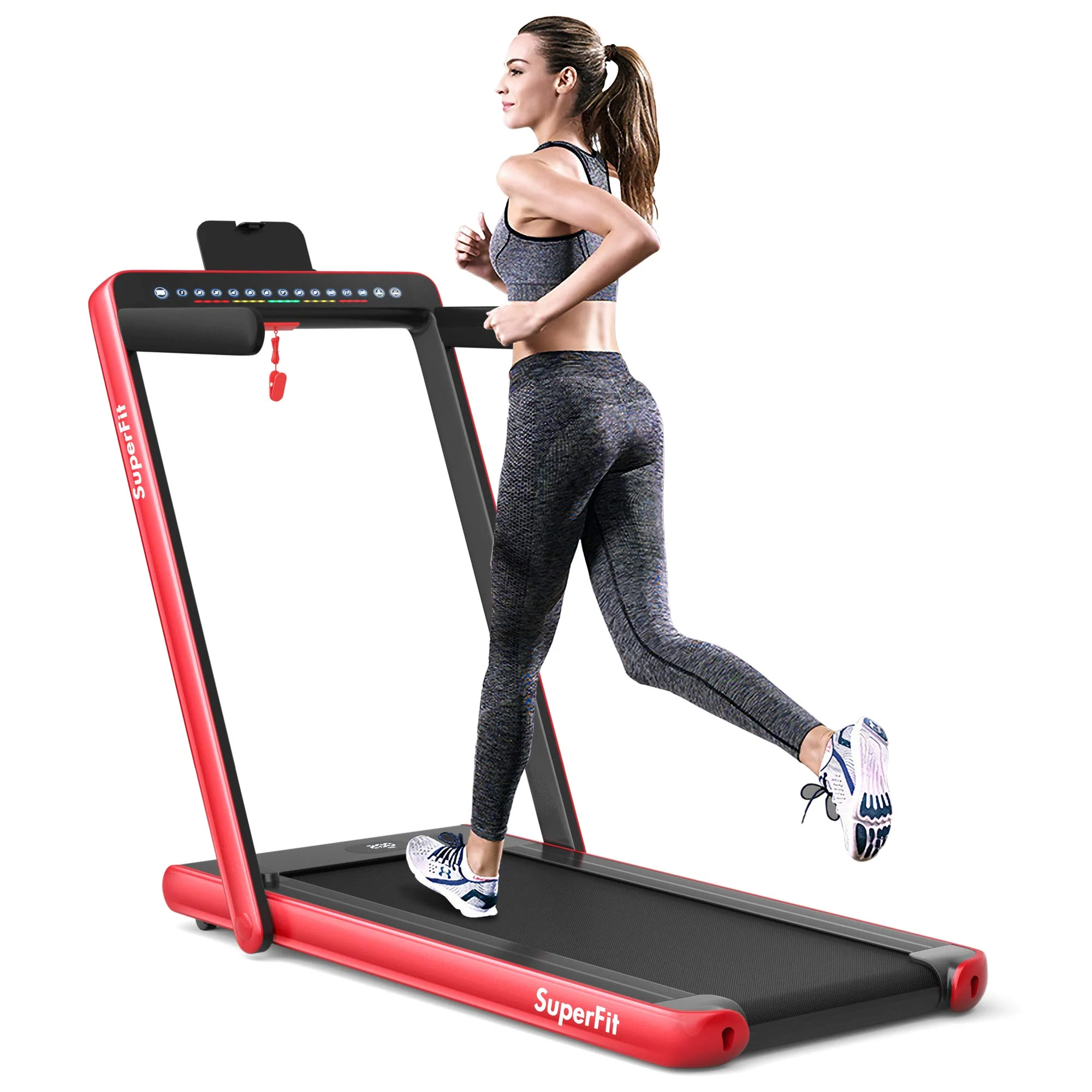 2 in 1 Folding Treadmill with Dual Display, 2.25HP Superfit Under Desk Electric Pad - Image 12