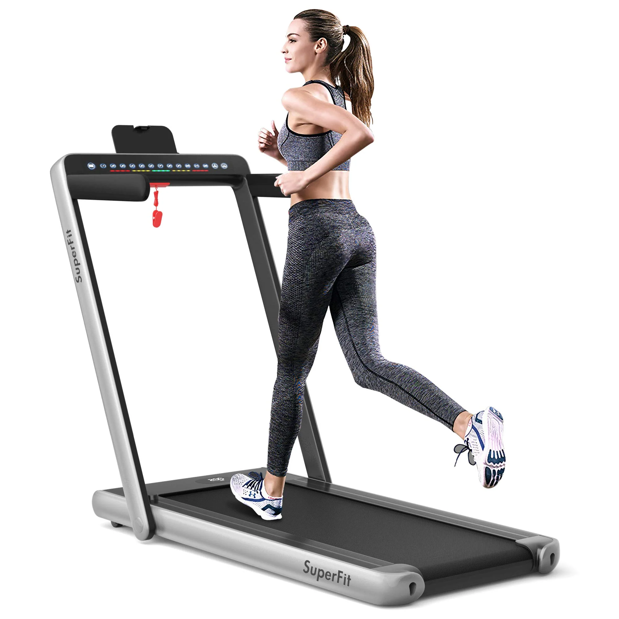 2 in 1 Folding Treadmill with Dual Display, 2.25HP Superfit Under Desk Electric Pad - Image 13