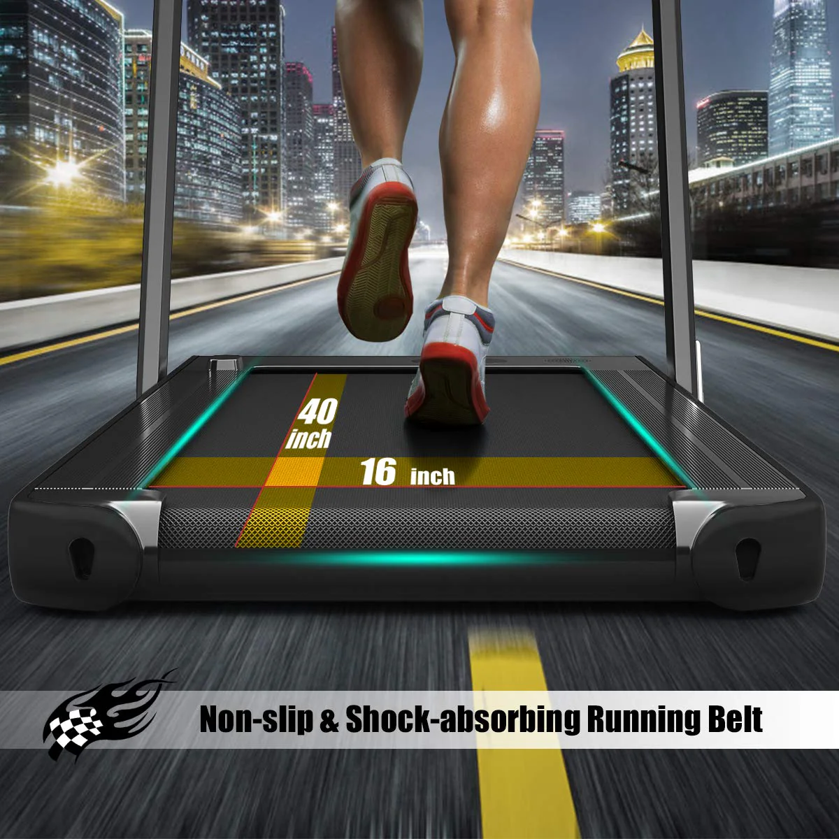 2 in 1 Folding Treadmill with Dual Display, 2.25HP Superfit Under Desk Electric Pad - Image 7