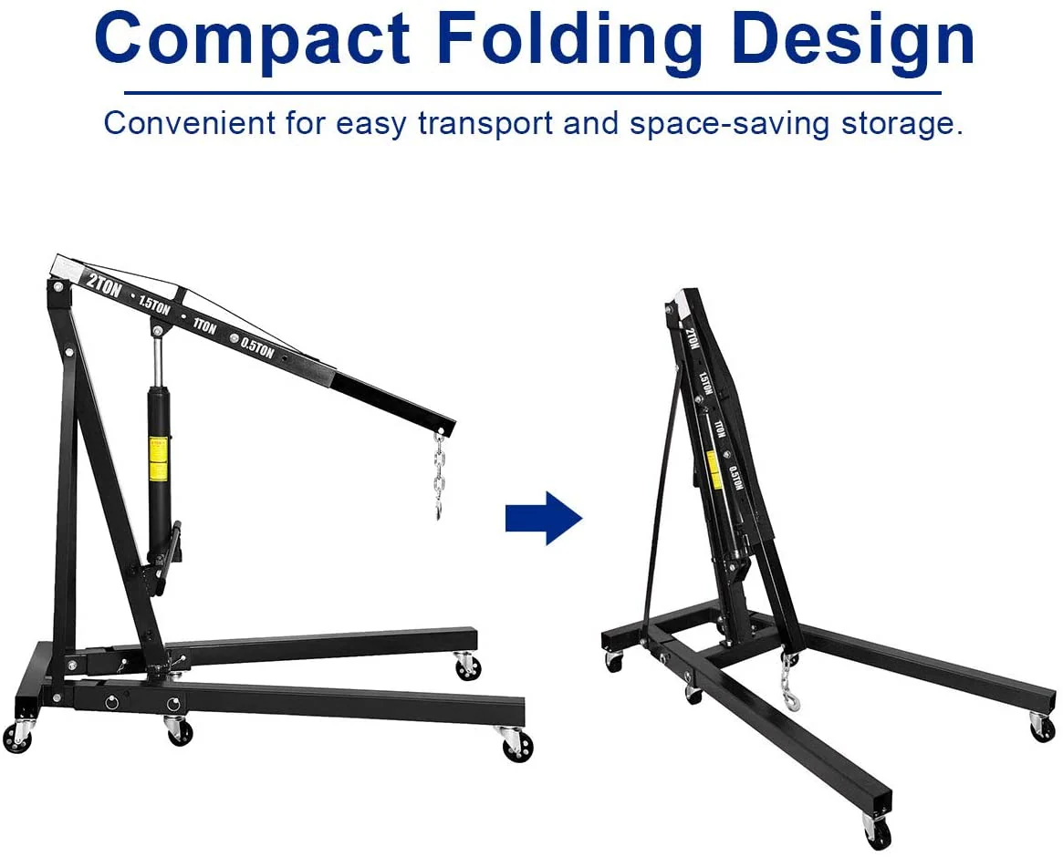 2 Ton Folding Engine Hoist Cherry Picker Shop Crane Hoist Lift - Image 7