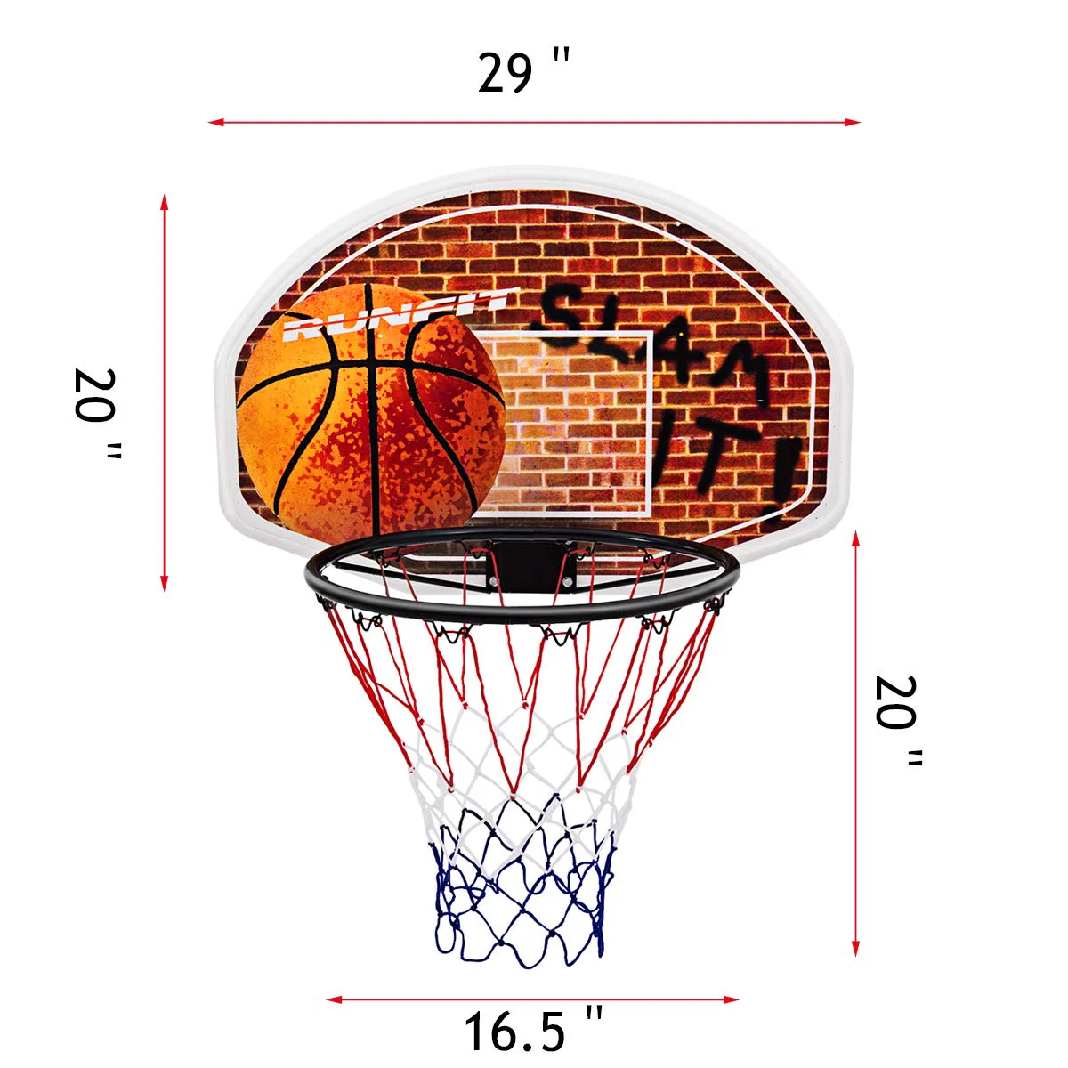 29" x 20" Mini Basketball Hoop Wall Mounted Portable Basketball Backboard - Image 8