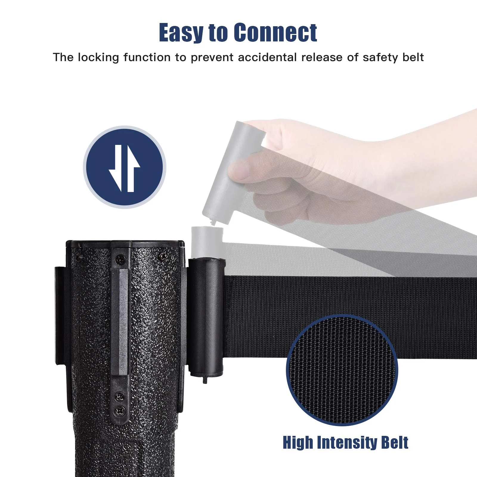 2Pcs Stanchion Post, Crowd Control Rope Barrier with 6.3 Foot Retractable Belt - Image 5