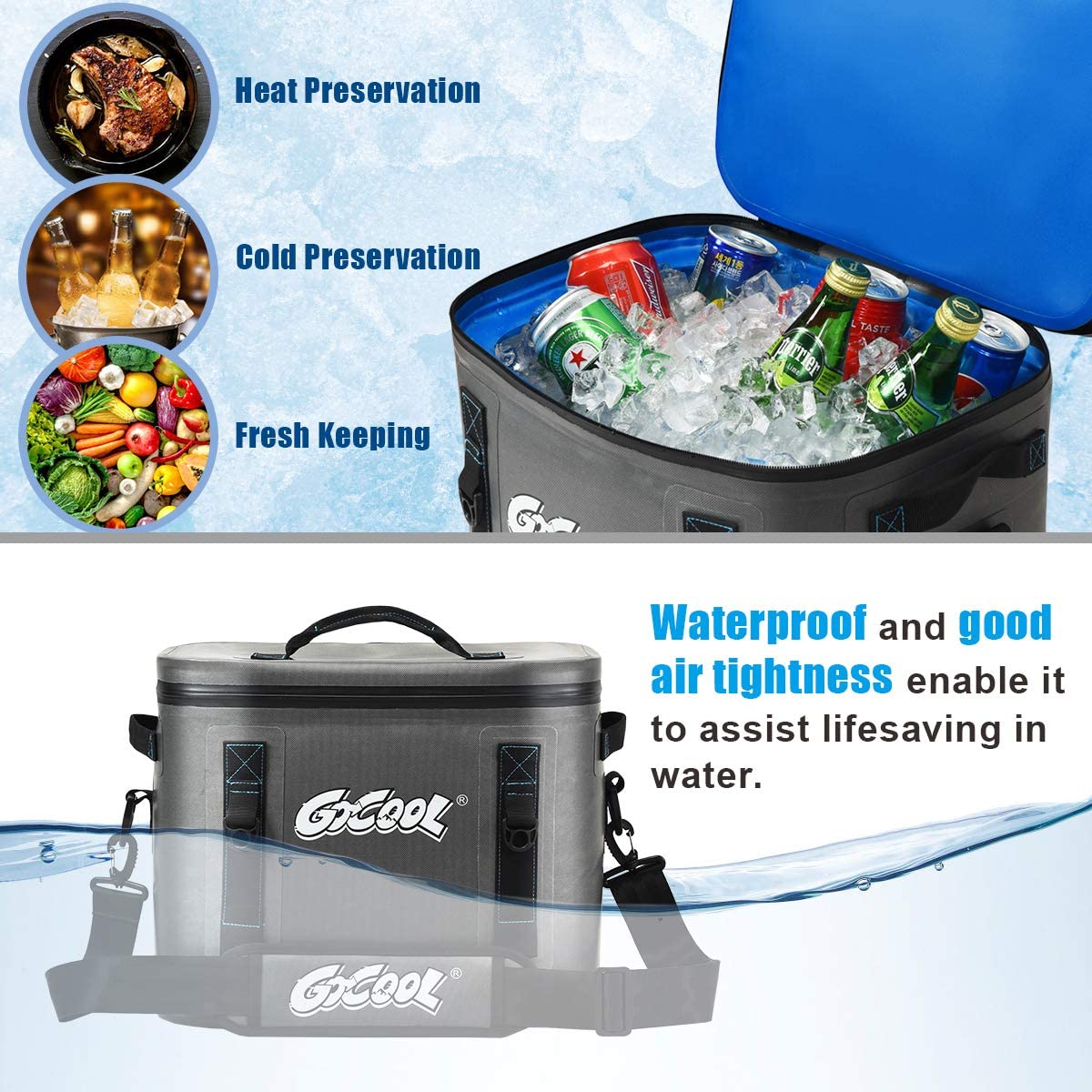 30-Can Portable Cooler Bag, Insulated Soft Camping Cooler - Image 4