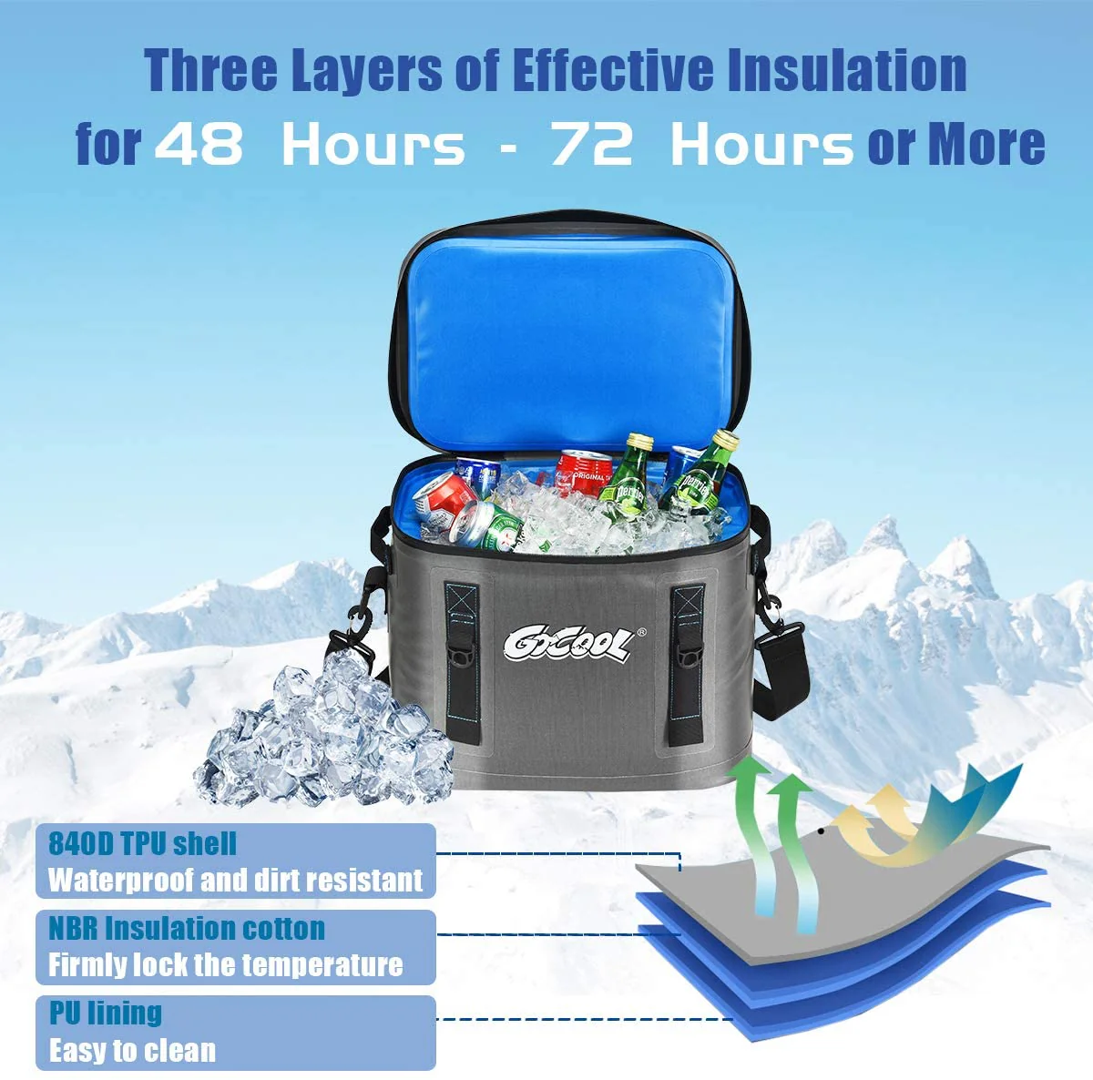 30-Can Portable Cooler Bag, Insulated Soft Camping Cooler - Image 6