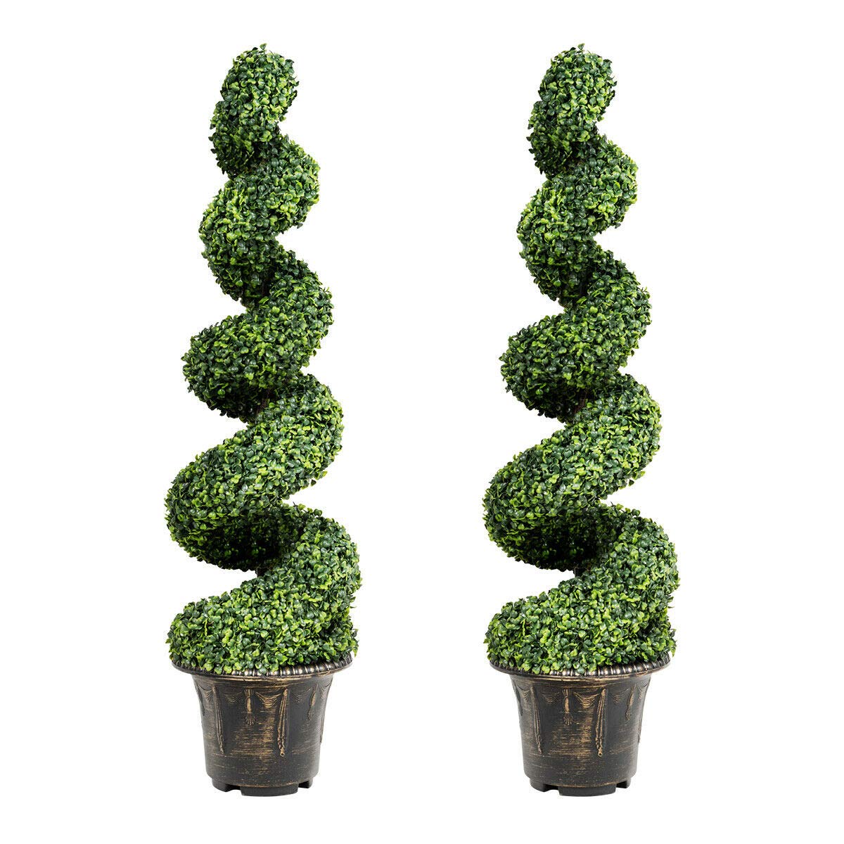 4 Ft Artificial Boxwood Spiral Tree, Fake Greenery Plants - Image 10