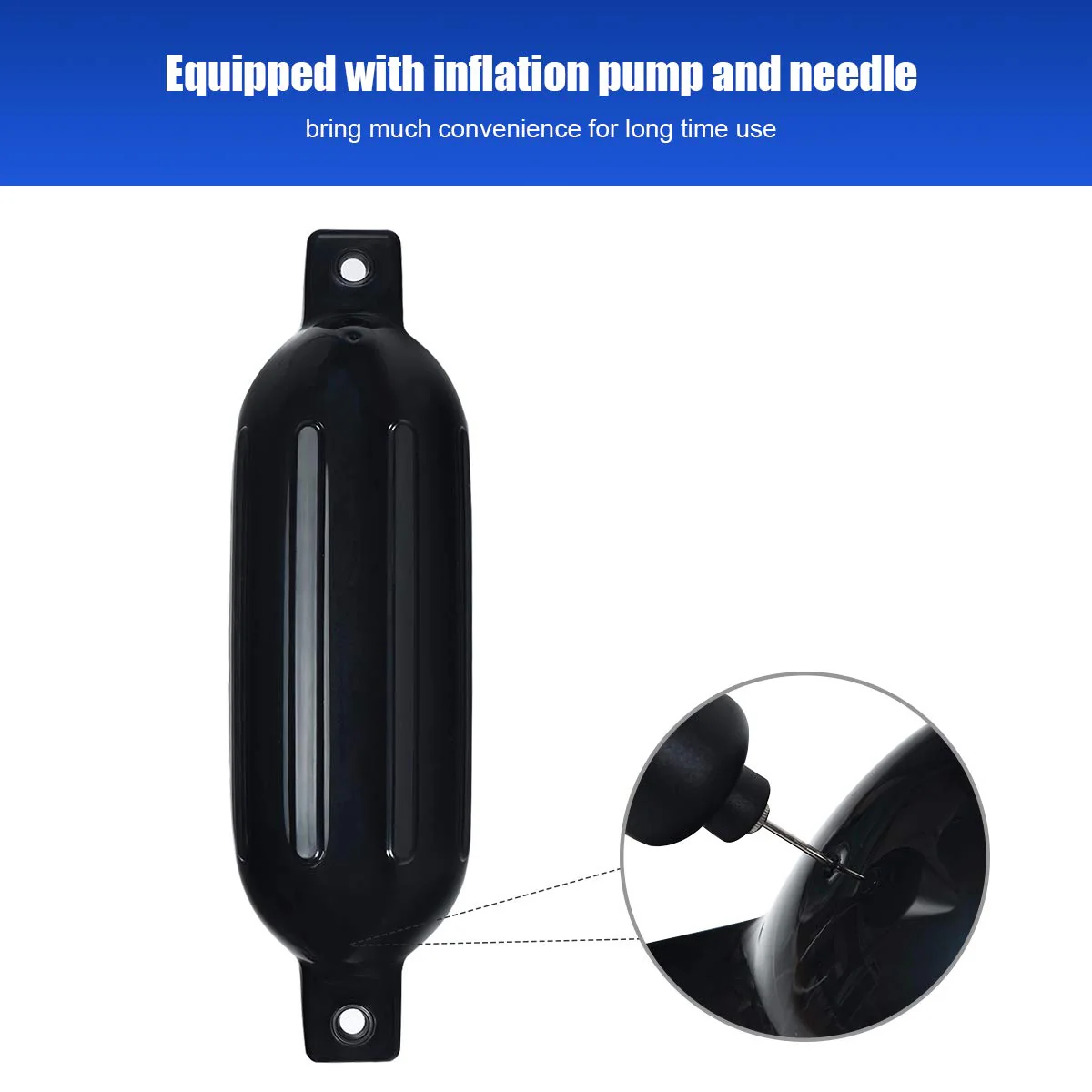 4 Pack Marine Boat Fender, Ribbed Inflatable Marine Bumper - Image 4