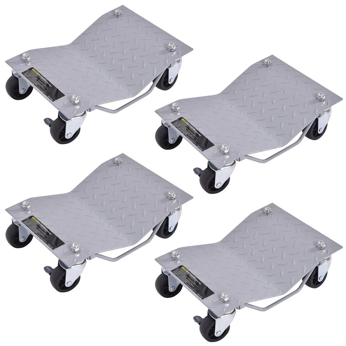 4 PCS 4 X 3" Set Wheel Dollies Dolly Tire Skates Vehicle Car Auto Repair Moving Diamond