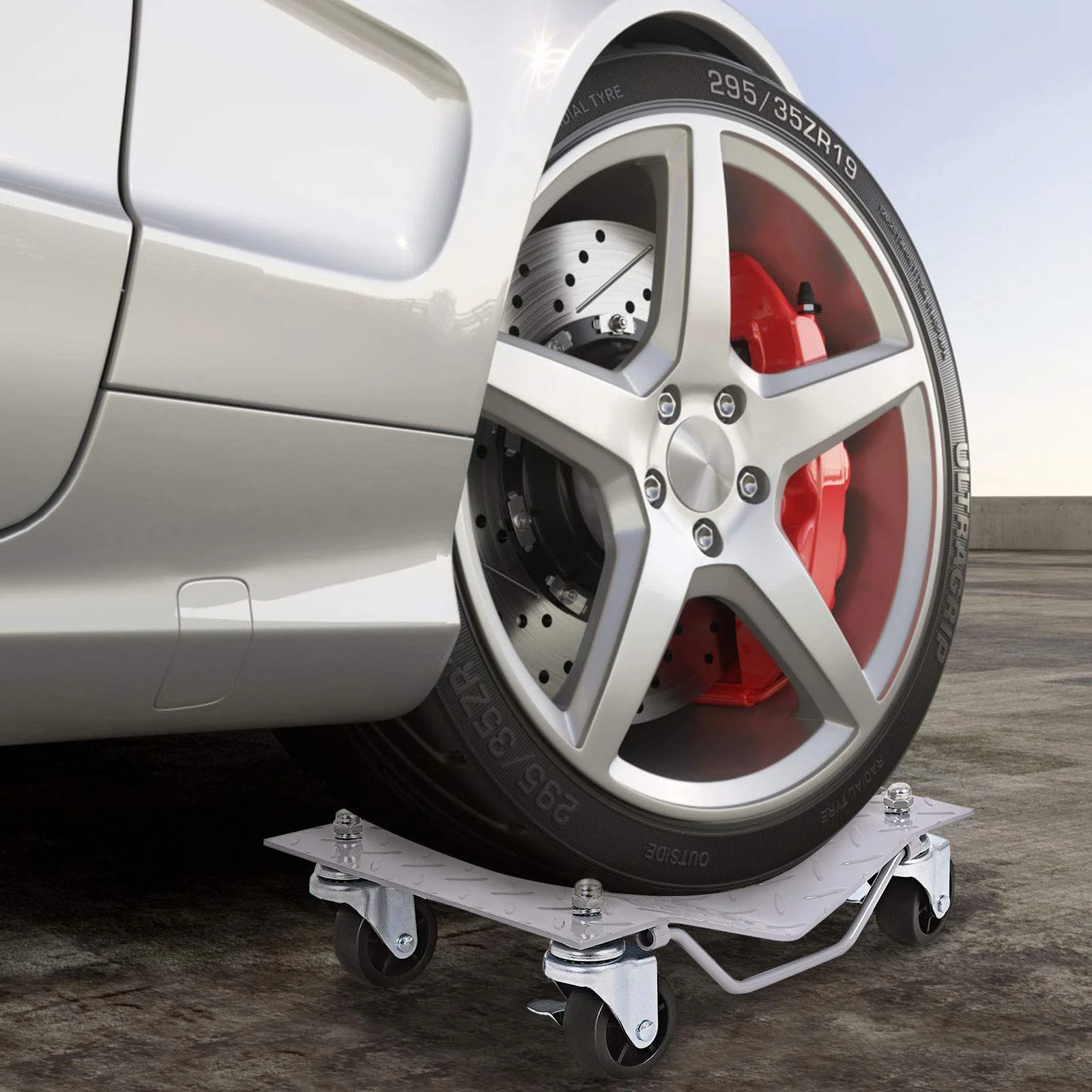 4 PCS 4 X 3" Set Wheel Dollies Dolly Tire Skates Vehicle Car Auto Repair Moving Diamond - Image 7