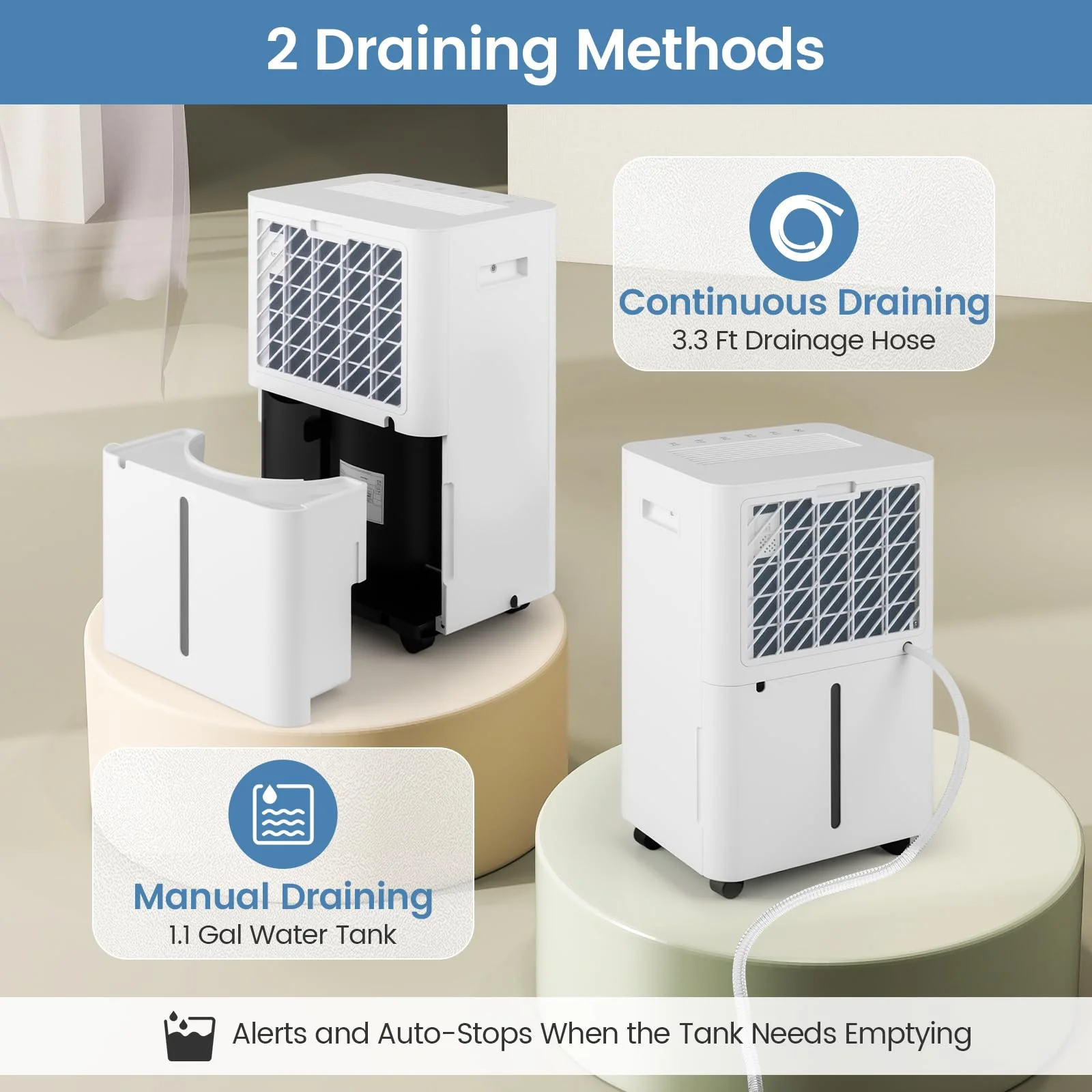 4500 Sq.Ft Dehumidifier for Basement, 54 Pints Dehumidifier with 4L Water Tank, 3 Modes, Timer - Image 5