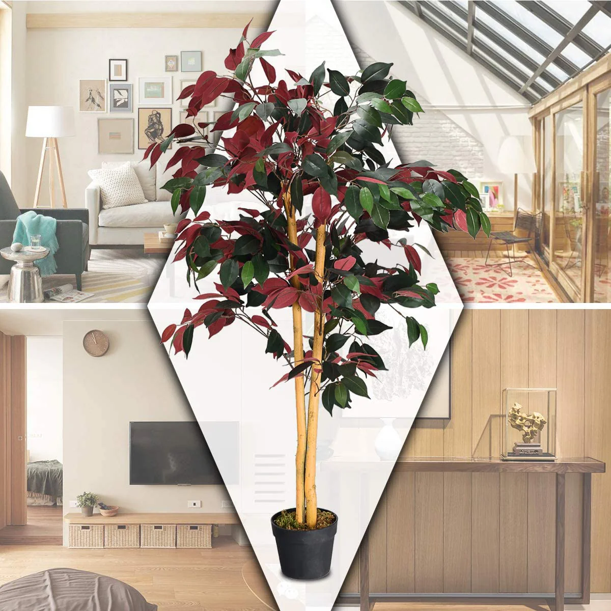 4FT Fake Tree Artificial Greenery Plants in Nursery Pot Decorative Trees - Image 5