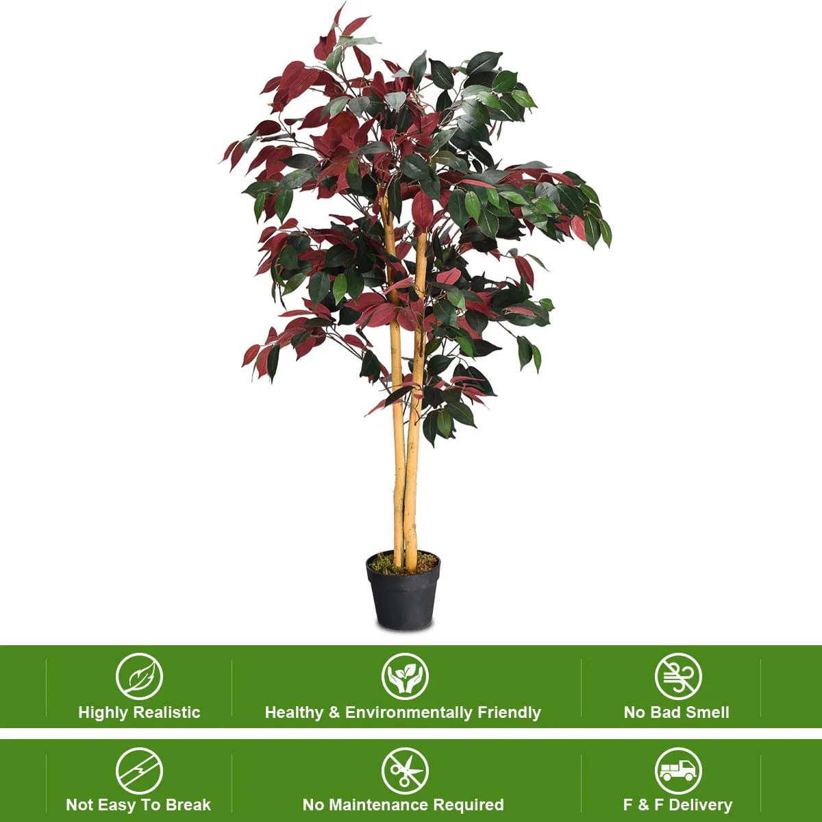4FT Fake Tree Artificial Greenery Plants in Nursery Pot Decorative Trees - Image 7