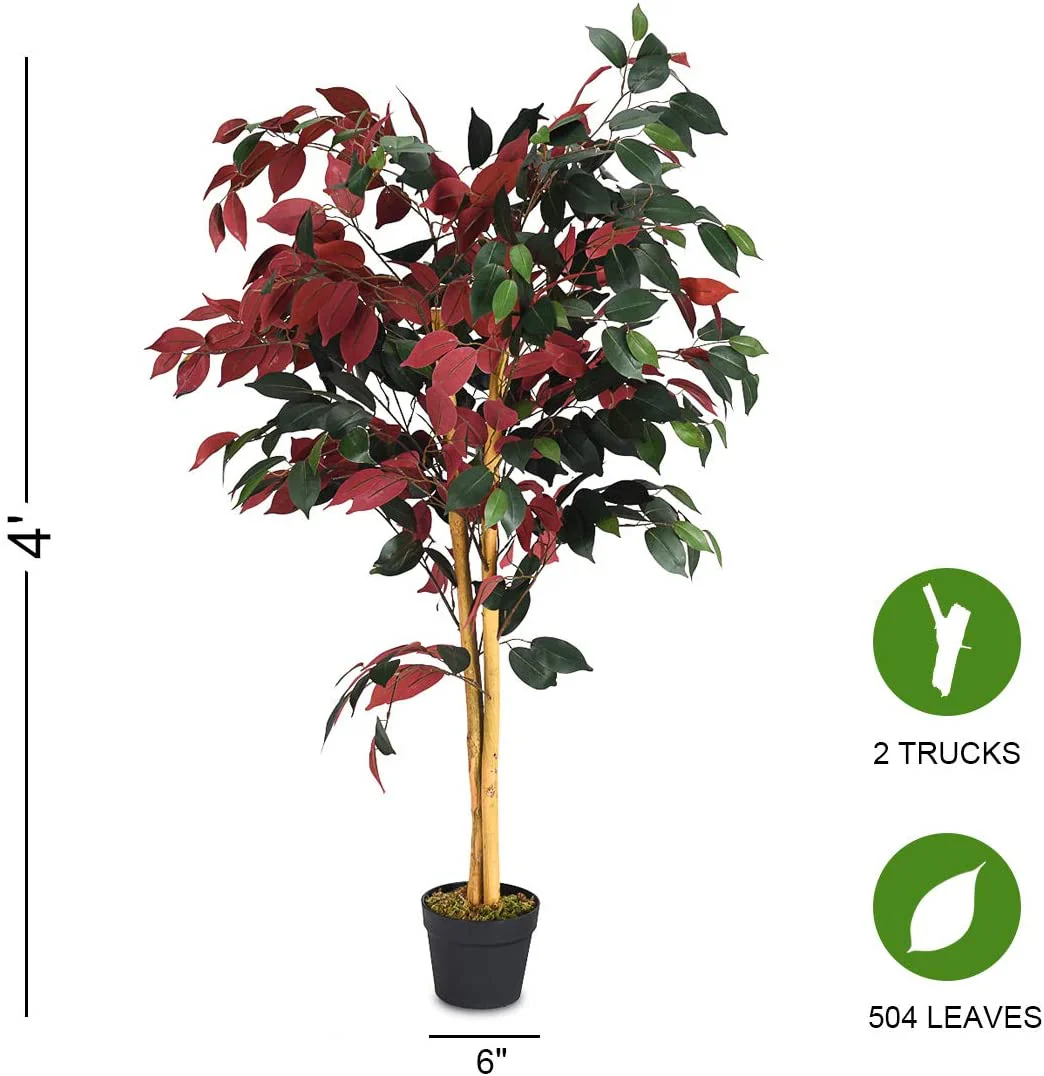 4FT Fake Tree Artificial Greenery Plants in Nursery Pot Decorative Trees - Image 8