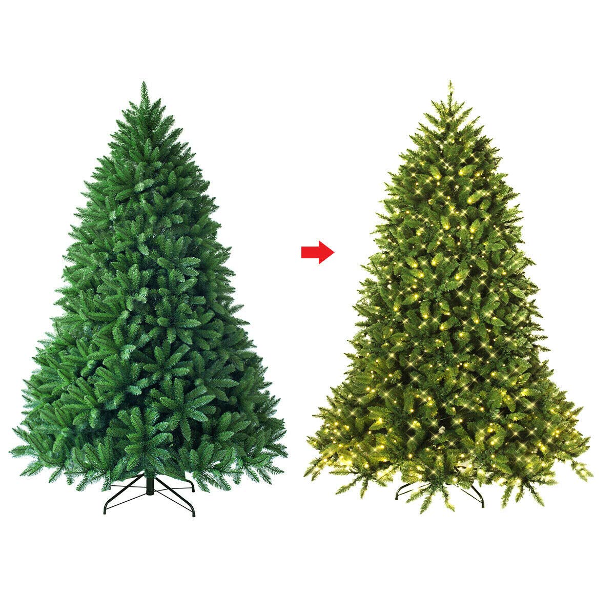 6ft Prelit Christmas Tree, Premium Hinged Artificial Fir Tree - Image 7