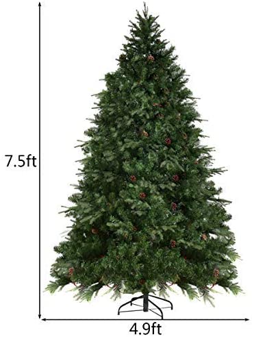 7.5FT Artificial Christmas Tree Pre-Lit Spruce Hinged Tree - Image 8