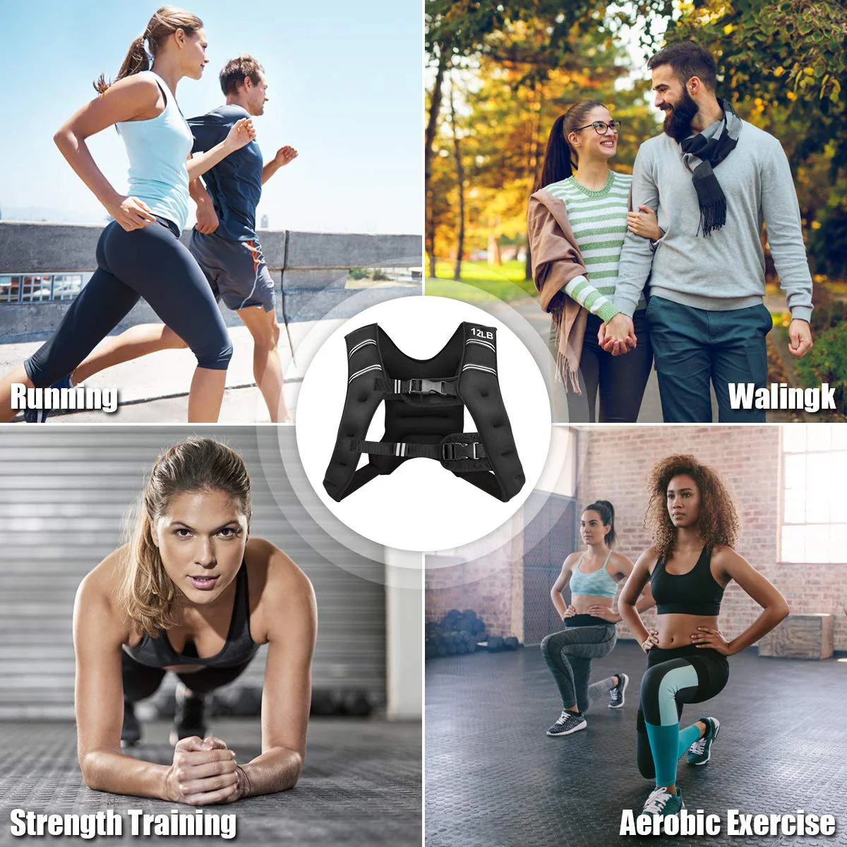Adjustable Weighted Vest, 12lb/20lbWeight Vest Workout Equipment - Image 4