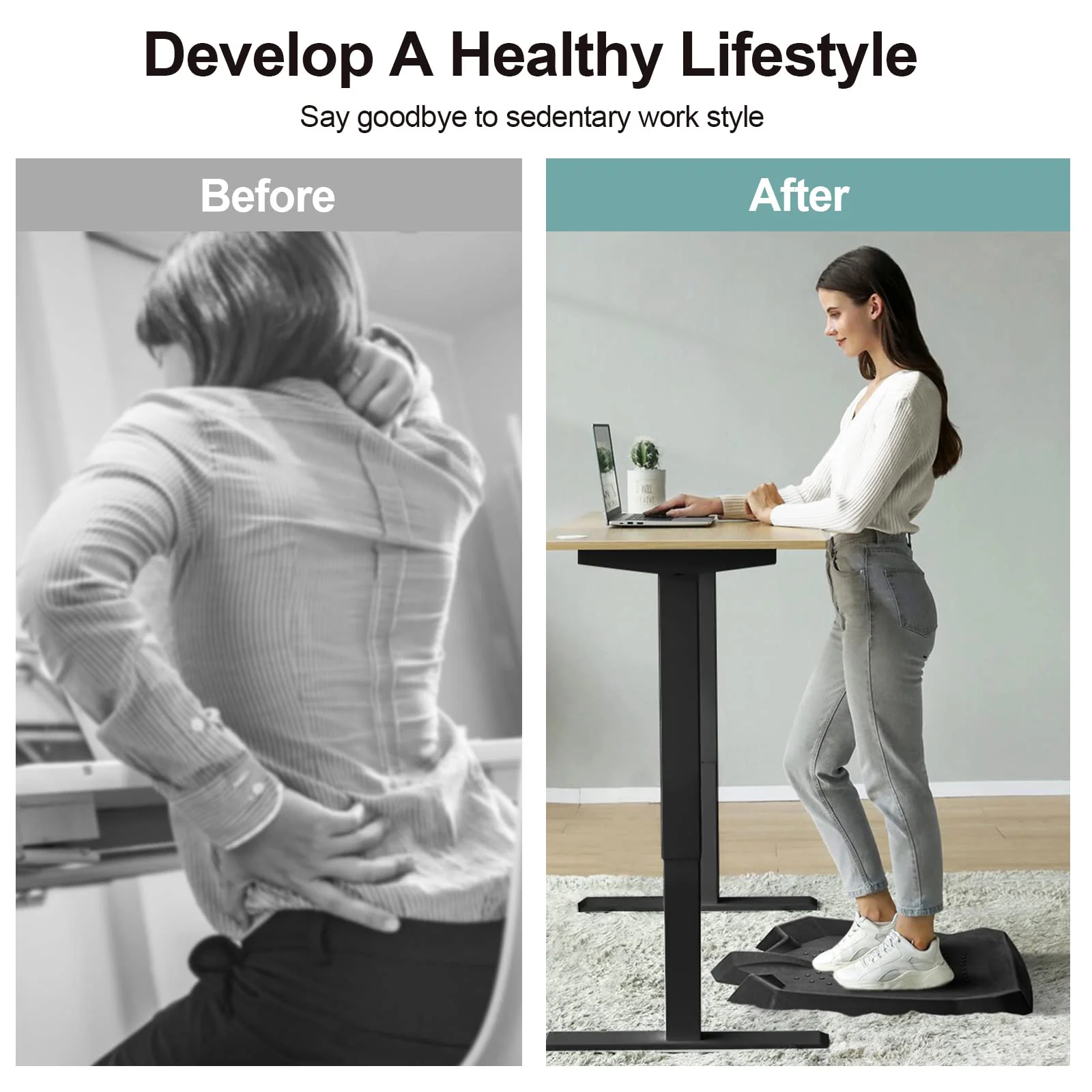 Anti Fatigue Standing Desk Mat, Ergonomic Cushioned Comfort Floor Mat - Image 6
