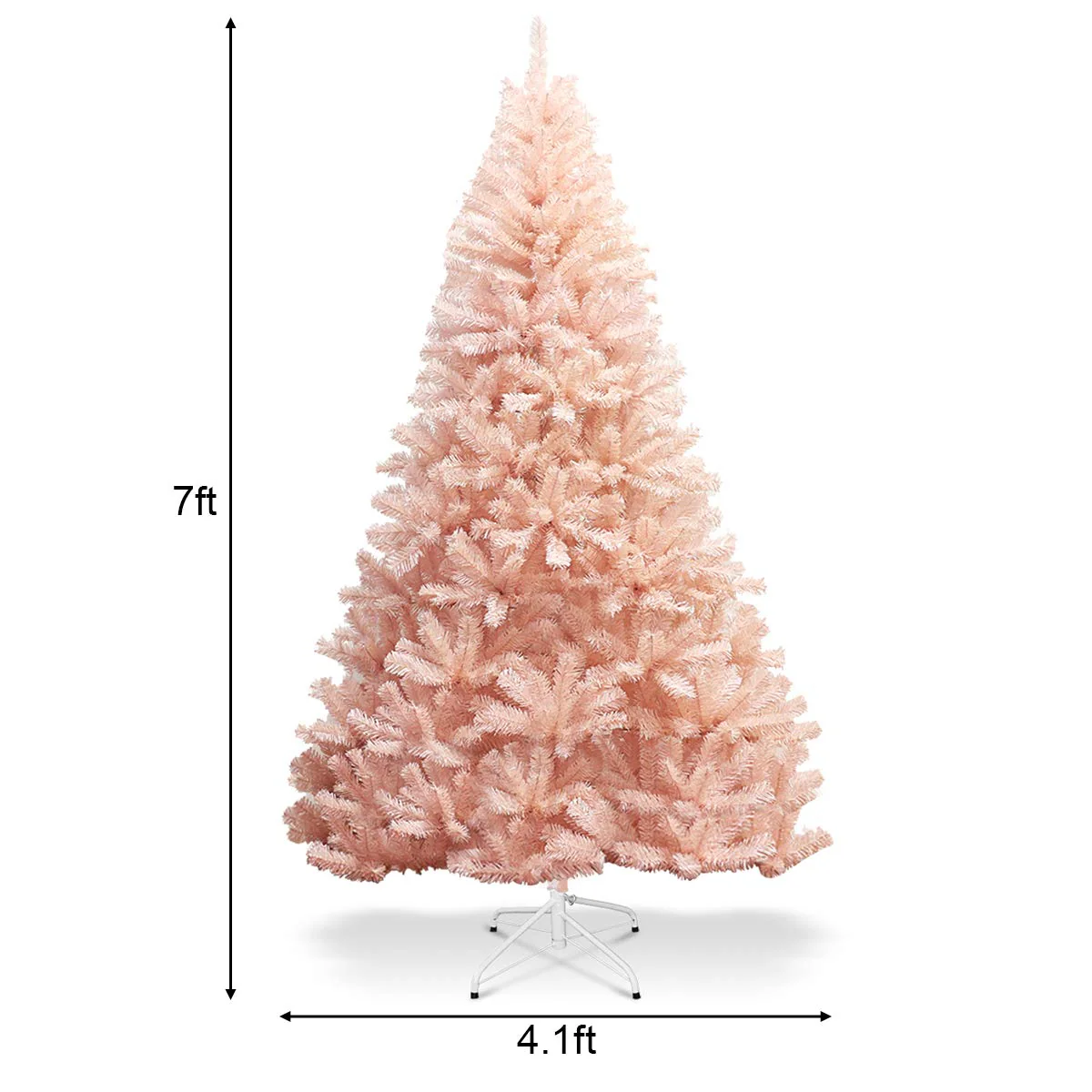 Artificial Pink Christmas Tree, 6ft/7ft Premium Unlit Hinged Spruce Full Tree - Image 11