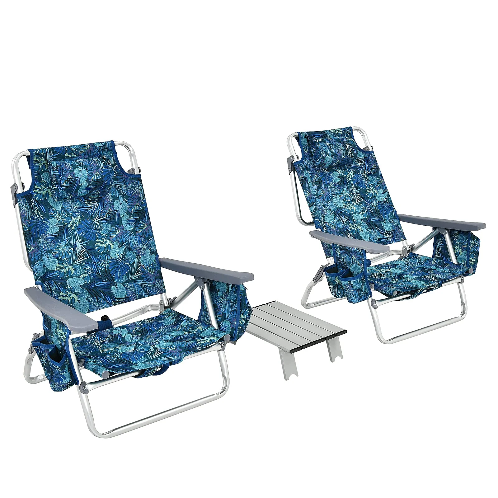 Backpack Beach Chairs, 3 Pcs Portable Camping Chairs with Cool Bag and Cup Holder - Image 11