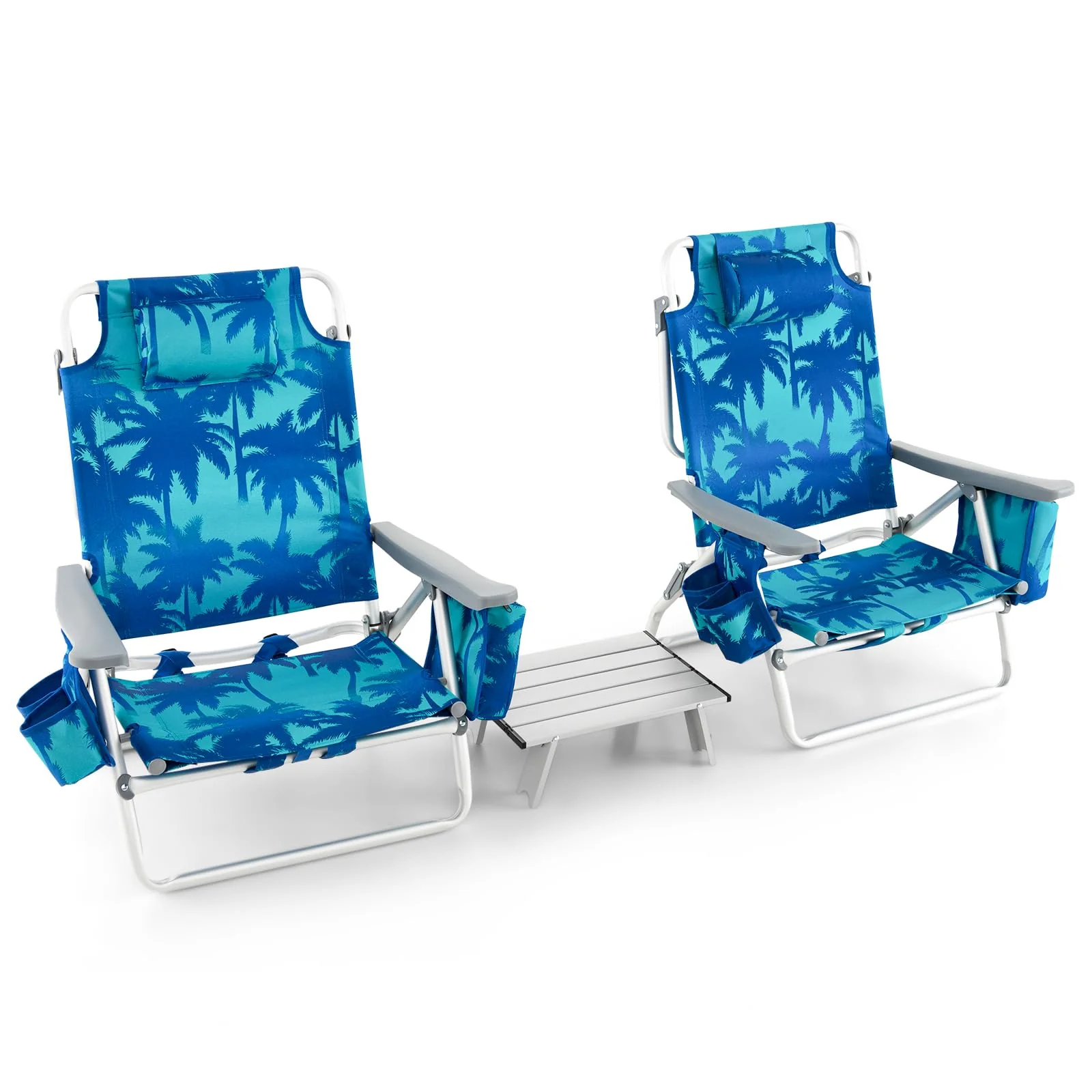 Backpack Beach Chairs, 3 Pcs Portable Camping Chairs with Cool Bag and Cup Holder - Image 13