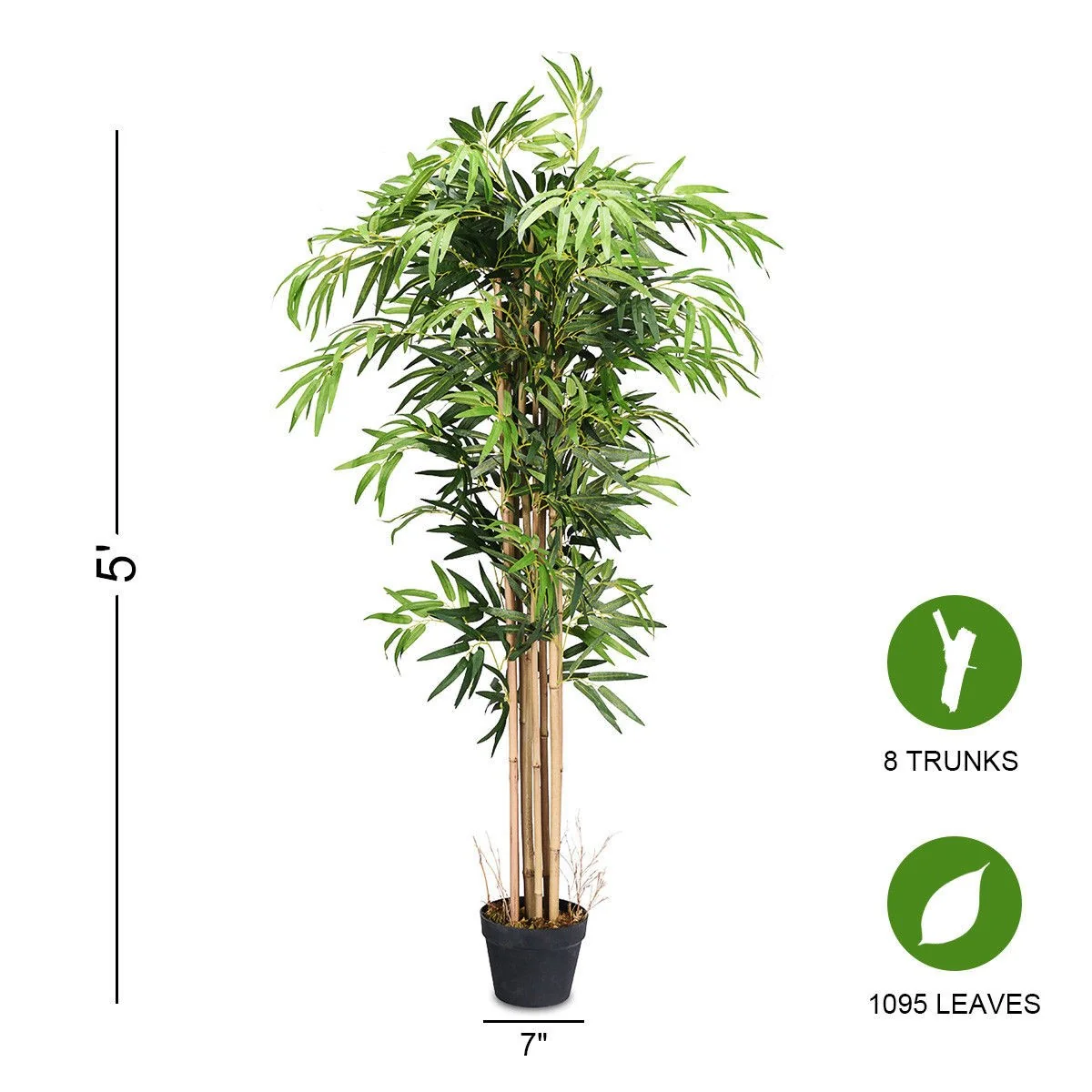 Fake Bamboo Tree Artificial Greenery Plants in Nursery Pot Decorative Trees for Home - Image 12