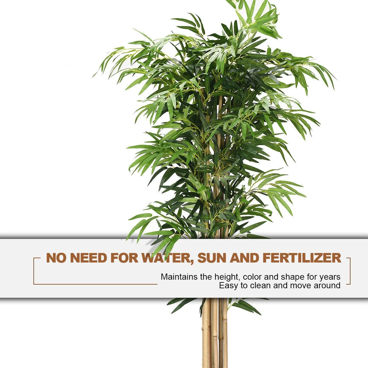 Fake Bamboo Tree Artificial Greenery Plants in Nursery Pot Decorative Trees for Home - Image 6