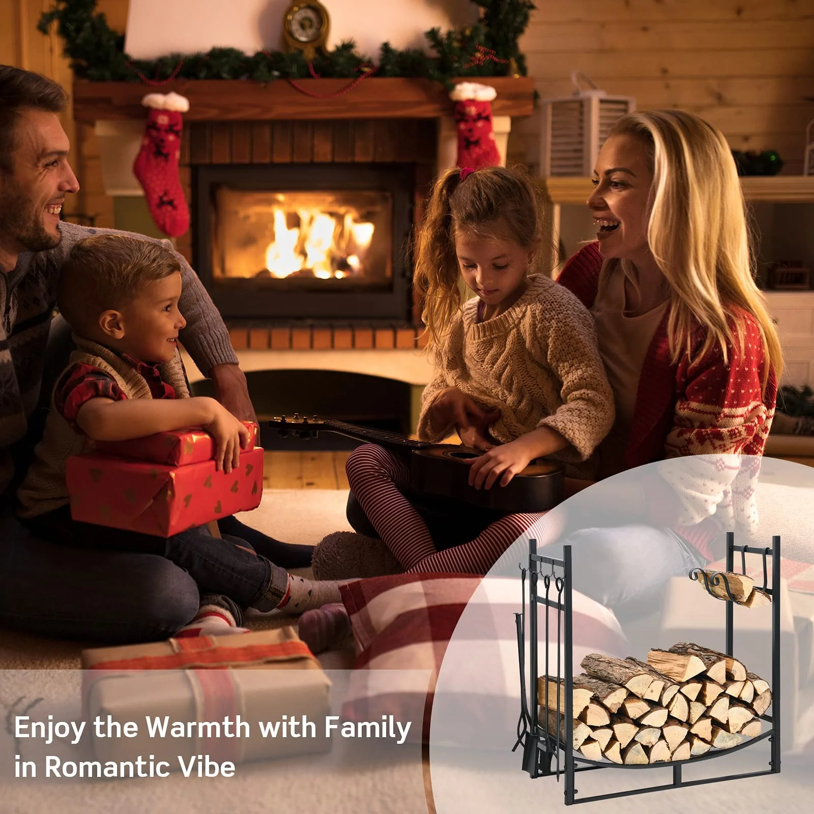 Firewood Rack with Tool Set  36' /30' Fireplace Log Holder - Image 6