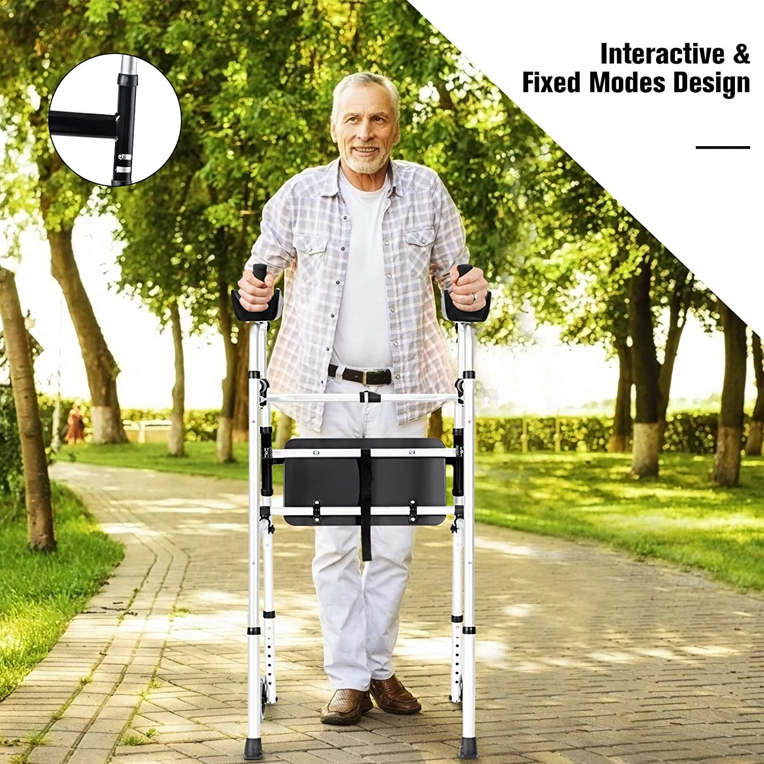 Foldable Standard Walker, Lightweight Aluminum Alloy Rehabilitation Auxiliary Walker - Image 4