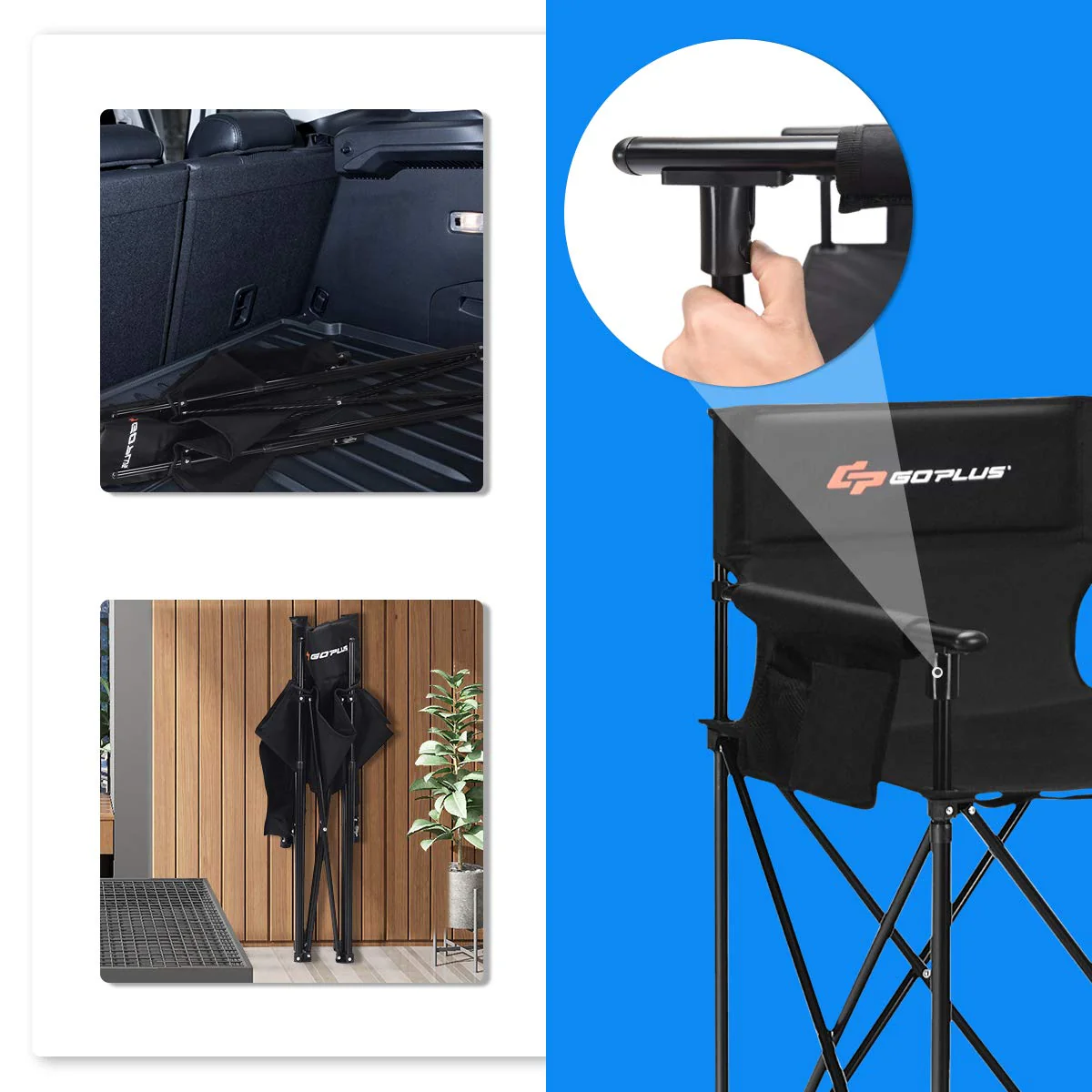 Folding Camping Chair, Outdoor Portable Beach Chair Heightened Design - Image 8