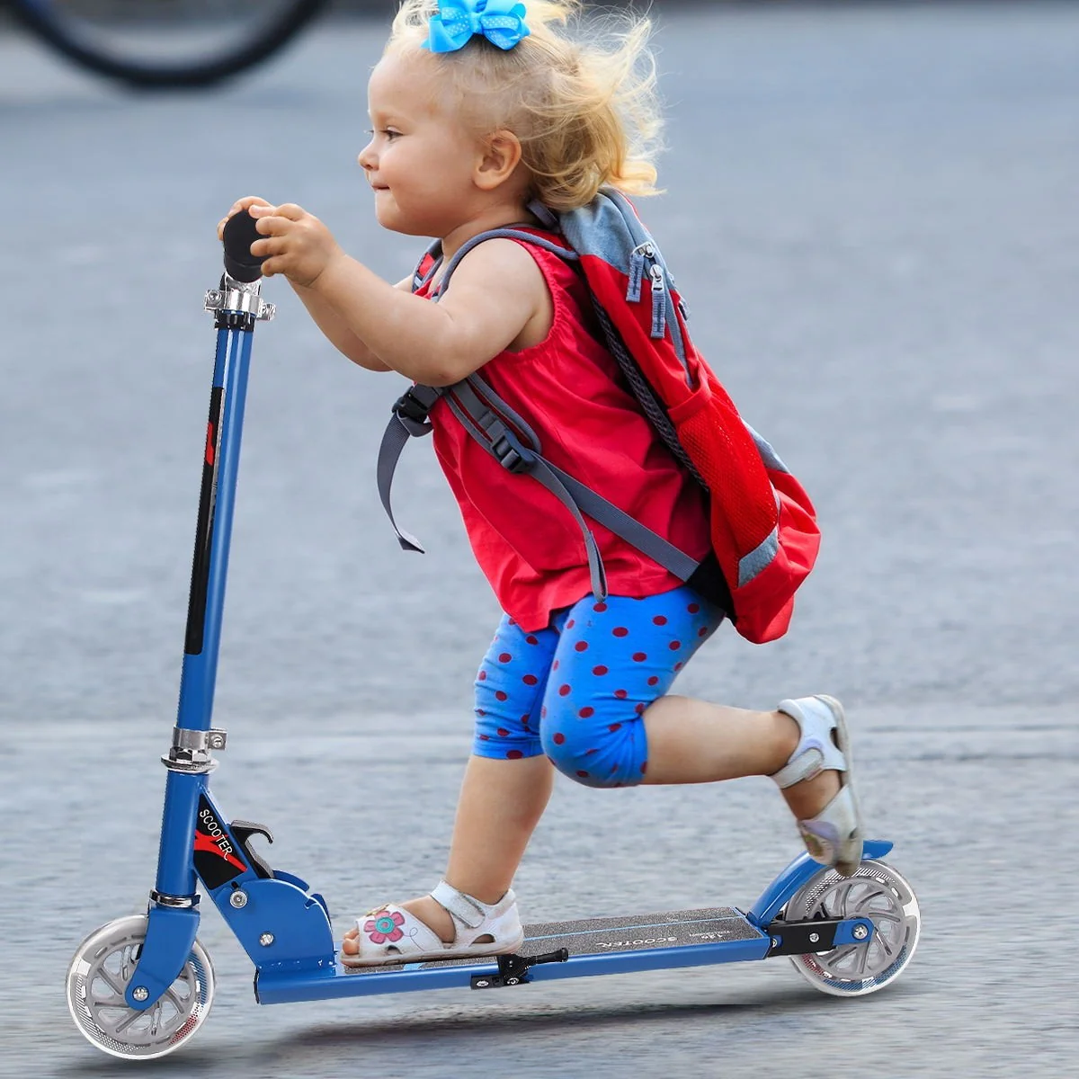Folding Kick Scooter for Kids, 2 Flash Wheels Deluxe Aluminum - Image 2