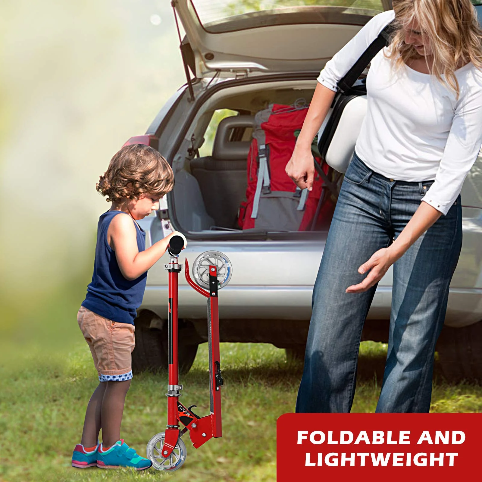 Folding Kick Scooter for Kids, 2 Flash Wheels Deluxe Aluminum - Image 4