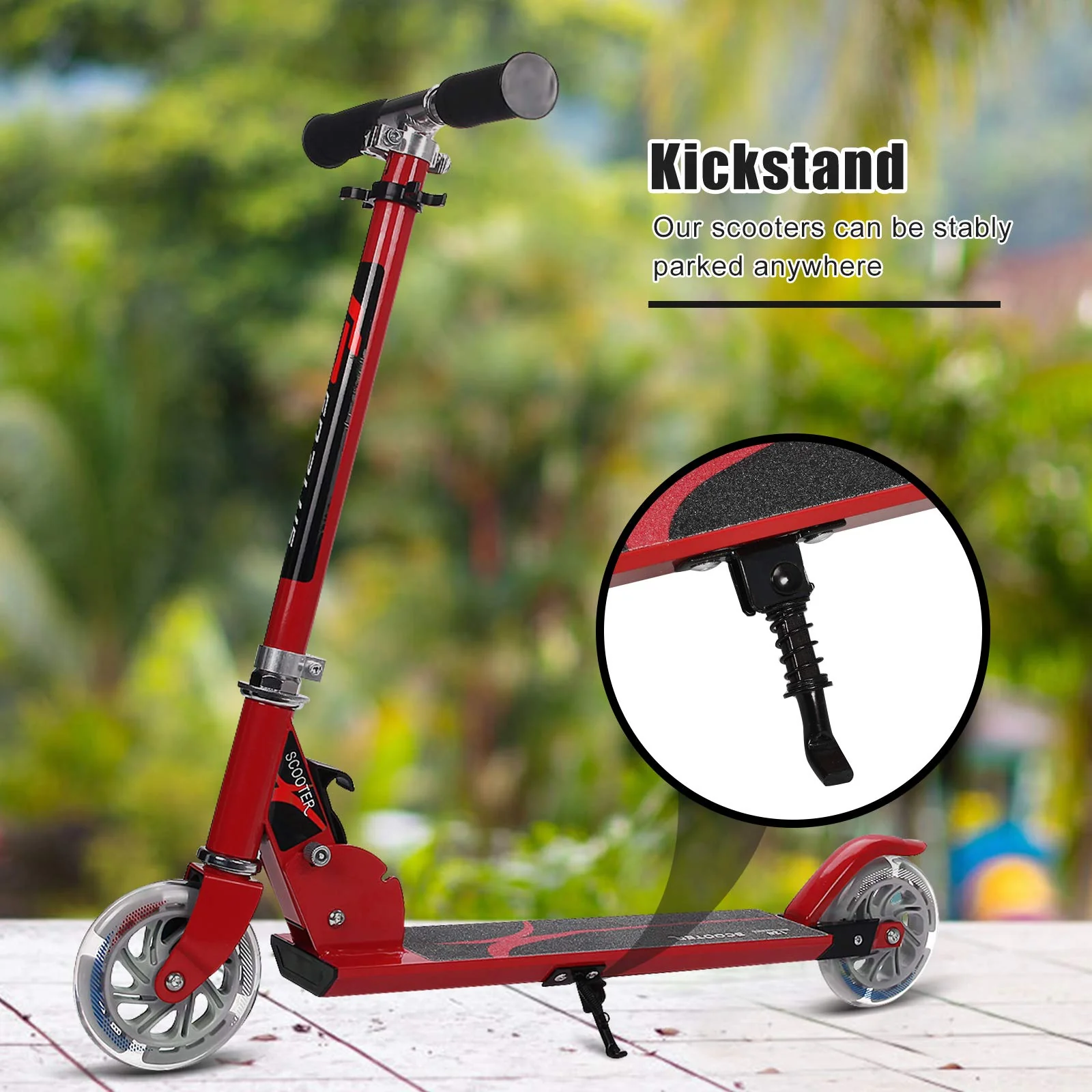 Folding Kick Scooter for Kids, 2 Flash Wheels Deluxe Aluminum - Image 5