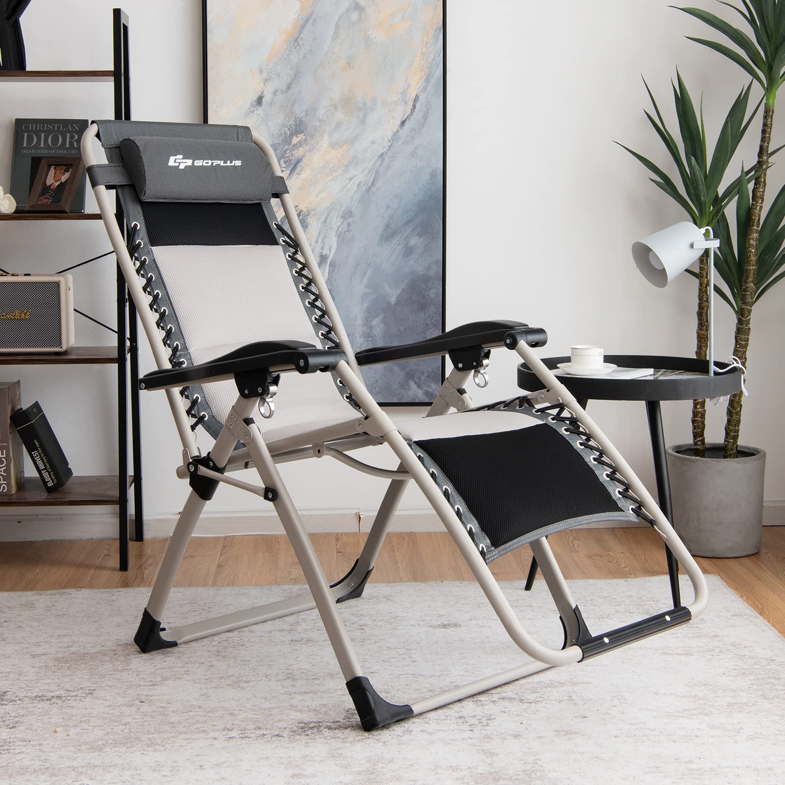 Folding Zero Gravity Chair, Removable Head Pillow, 660 lbs Weight Capacity - Image 2