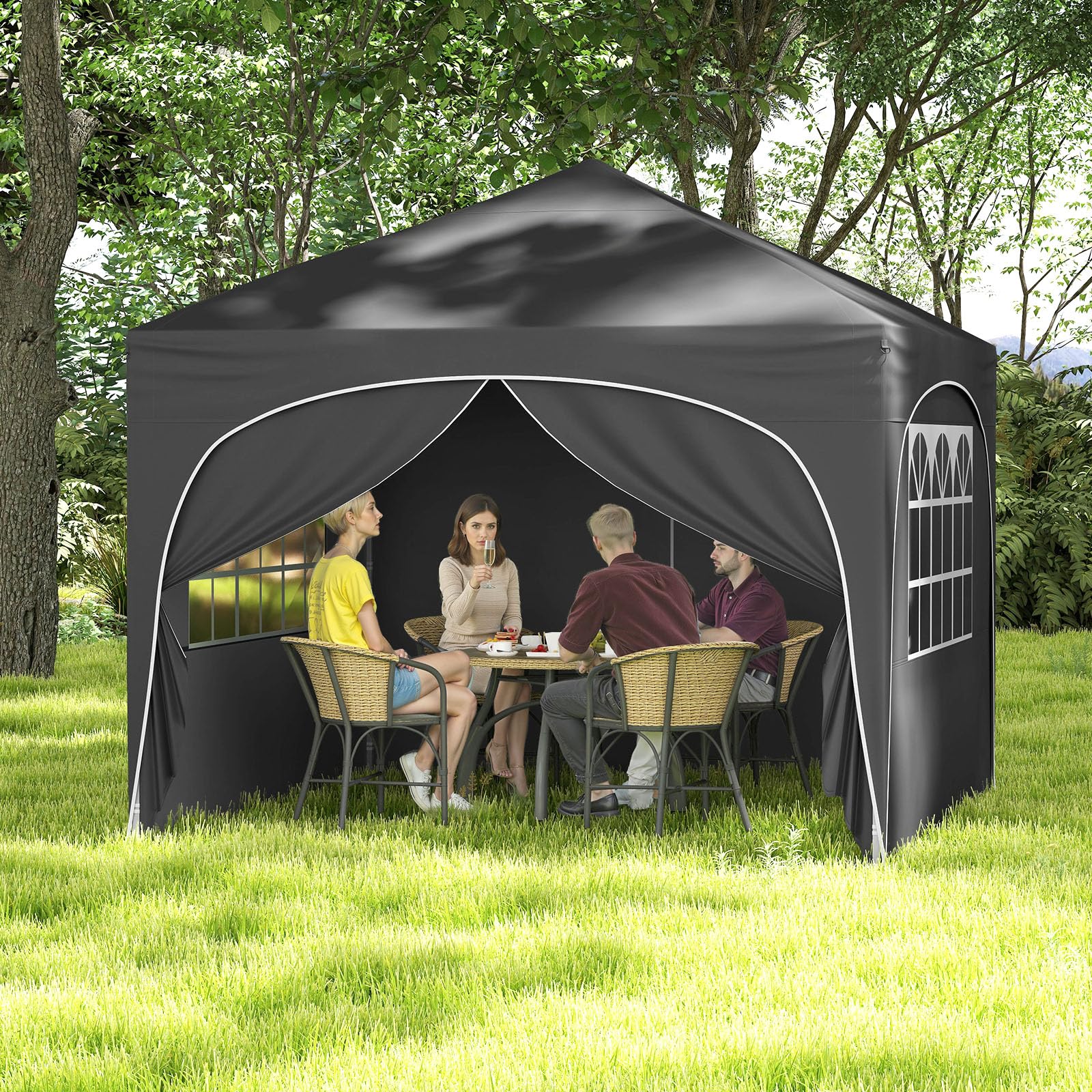 Goplus 10 X 10 FT Pop up Canopy Tent with 4 Removable Sidewall - Image 2
