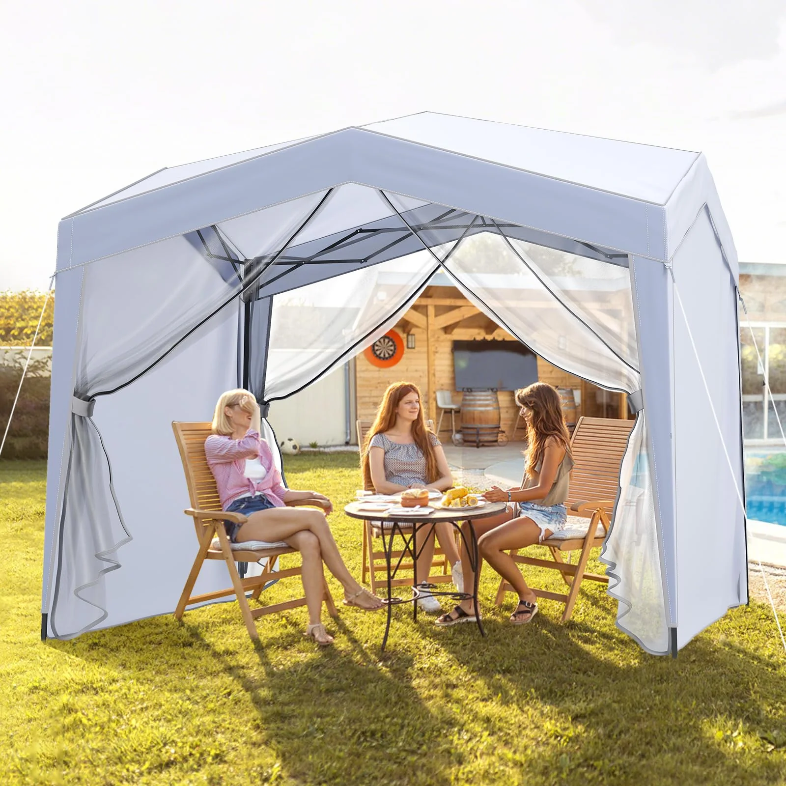 Goplus 10 x 10 FT Pop up Canopy Tent with Removable Sidewalls & Netting - Image 9