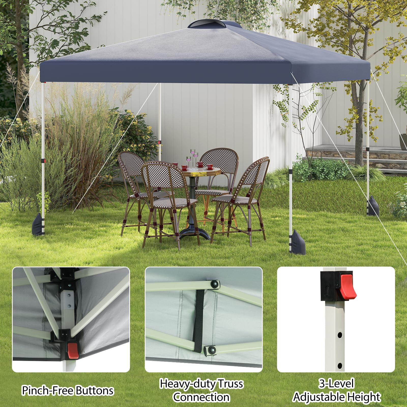 Goplus 10 x 10 Pop Up Canopy with 1 Sidewall and Wheeled Bag - Image 5