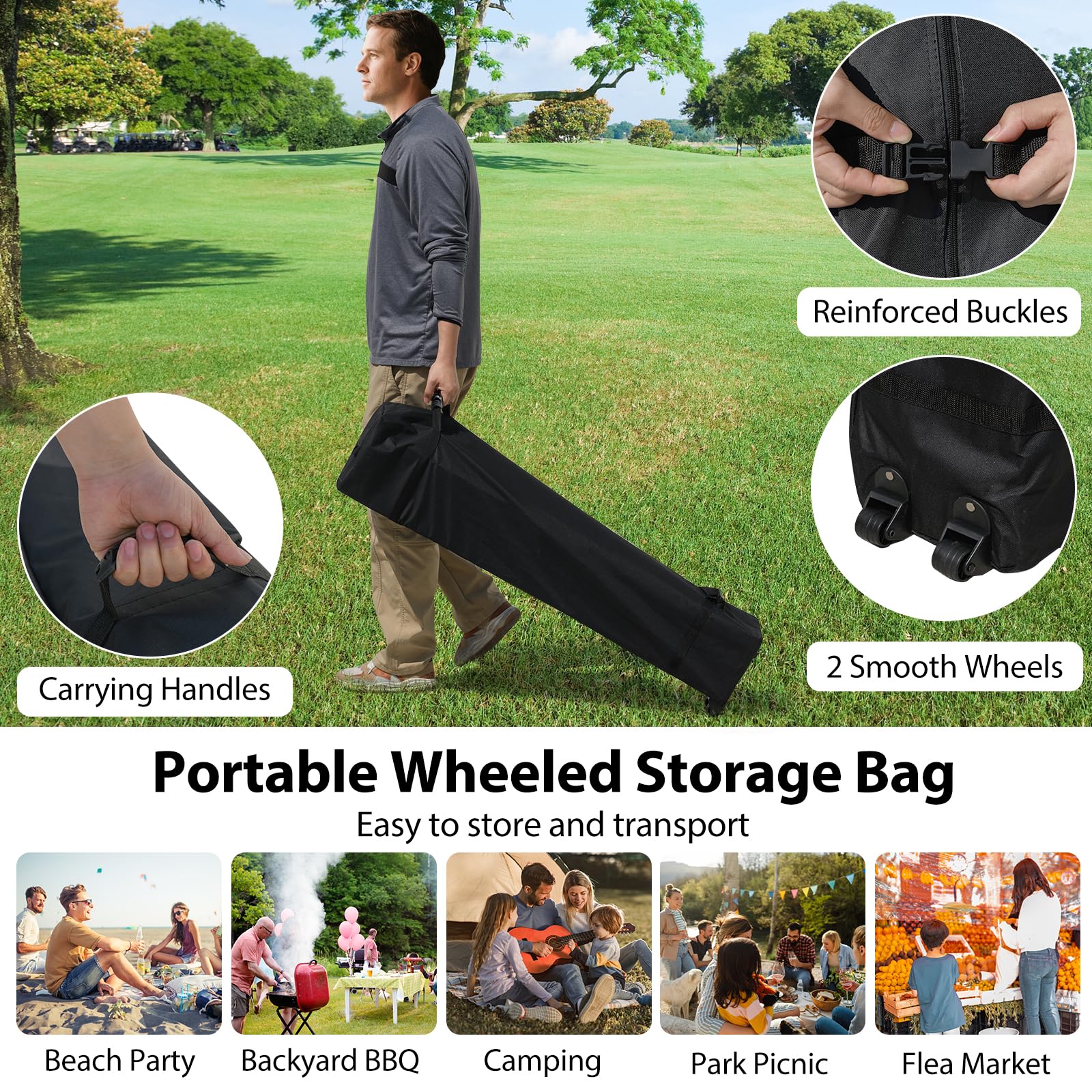Goplus 10 x 10 Pop Up Canopy with 1 Sidewall and Wheeled Bag - Image 6