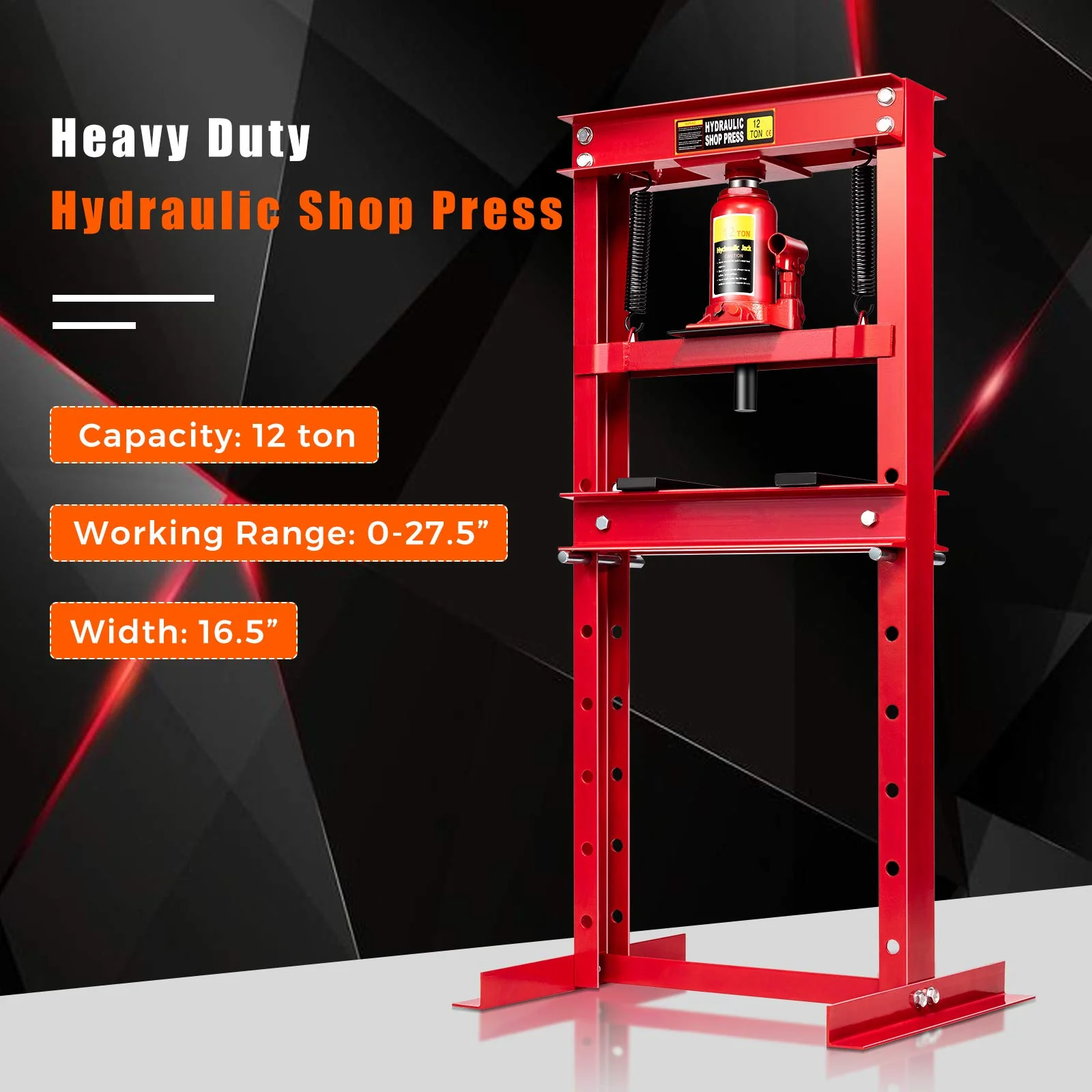 Goplus 12 Ton Hydraulic Shop Floor Press Floor Stand Jack for Gears and Bearings - Image 2
