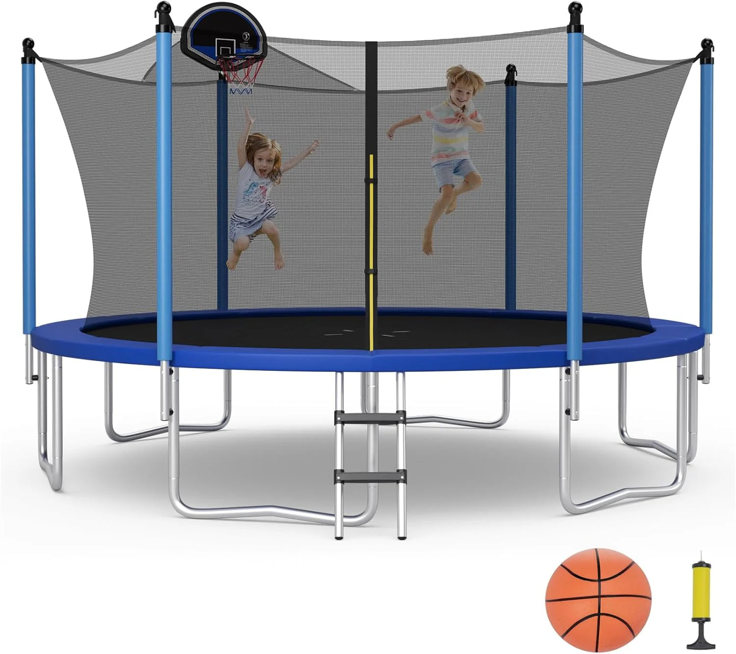Goplus 12FT 14FT 15FT ASTM Approved Trampoline with Basketball Hoop and Internal-Net - Image 11