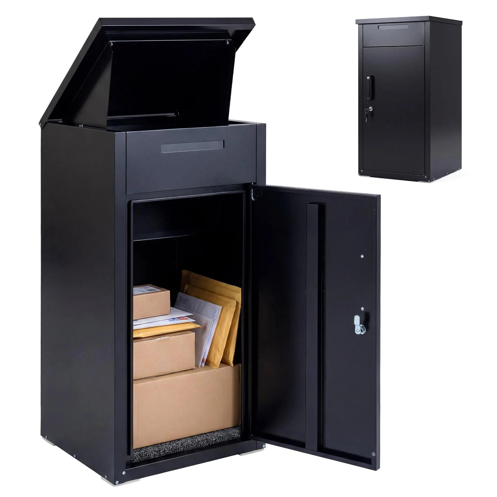 Goplus Galvanized Steel Parcel Drop Boxes with Lock - Image 12