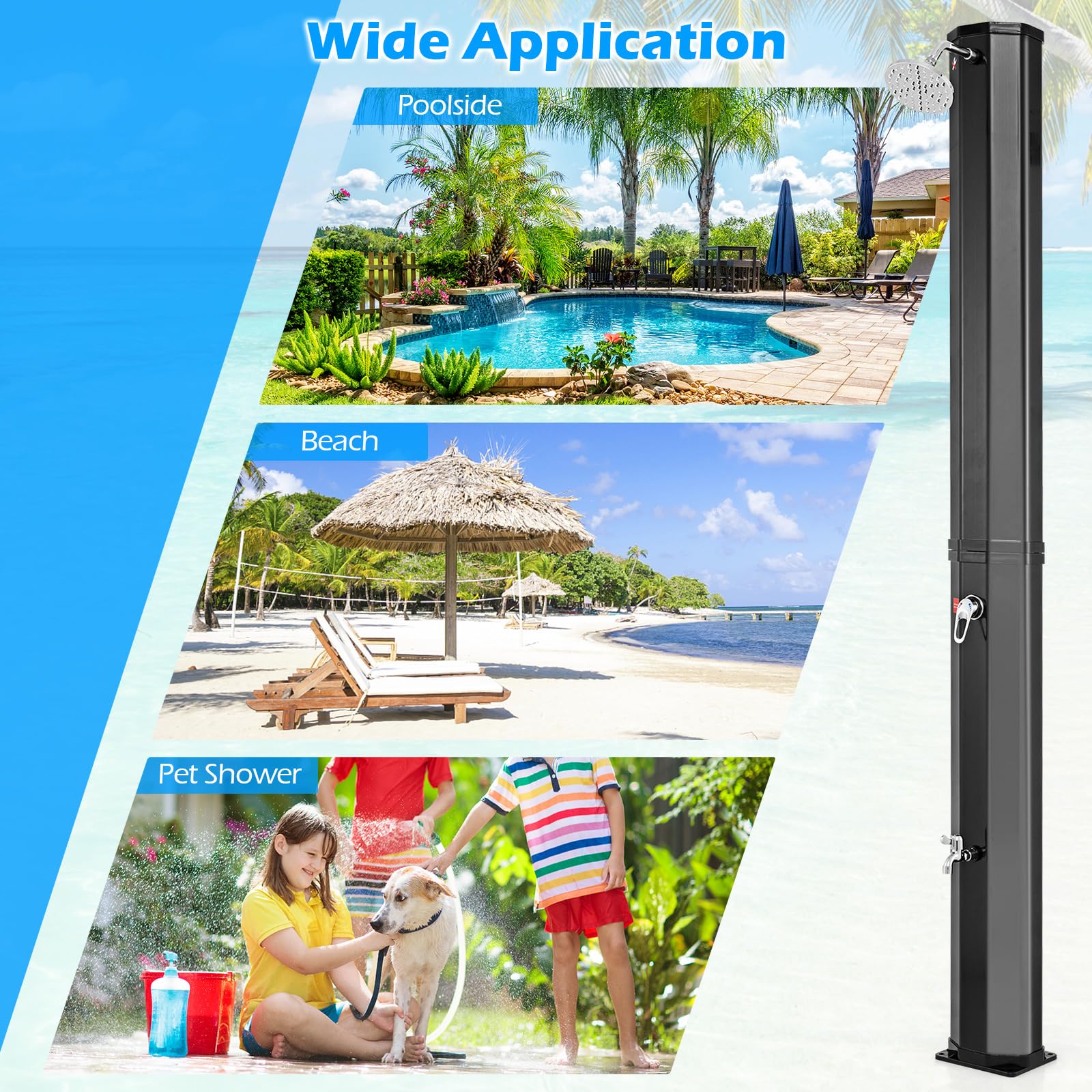 Goplus 15.9 Gallon/60 L Solar Heated Outdoor Shower - Image 7