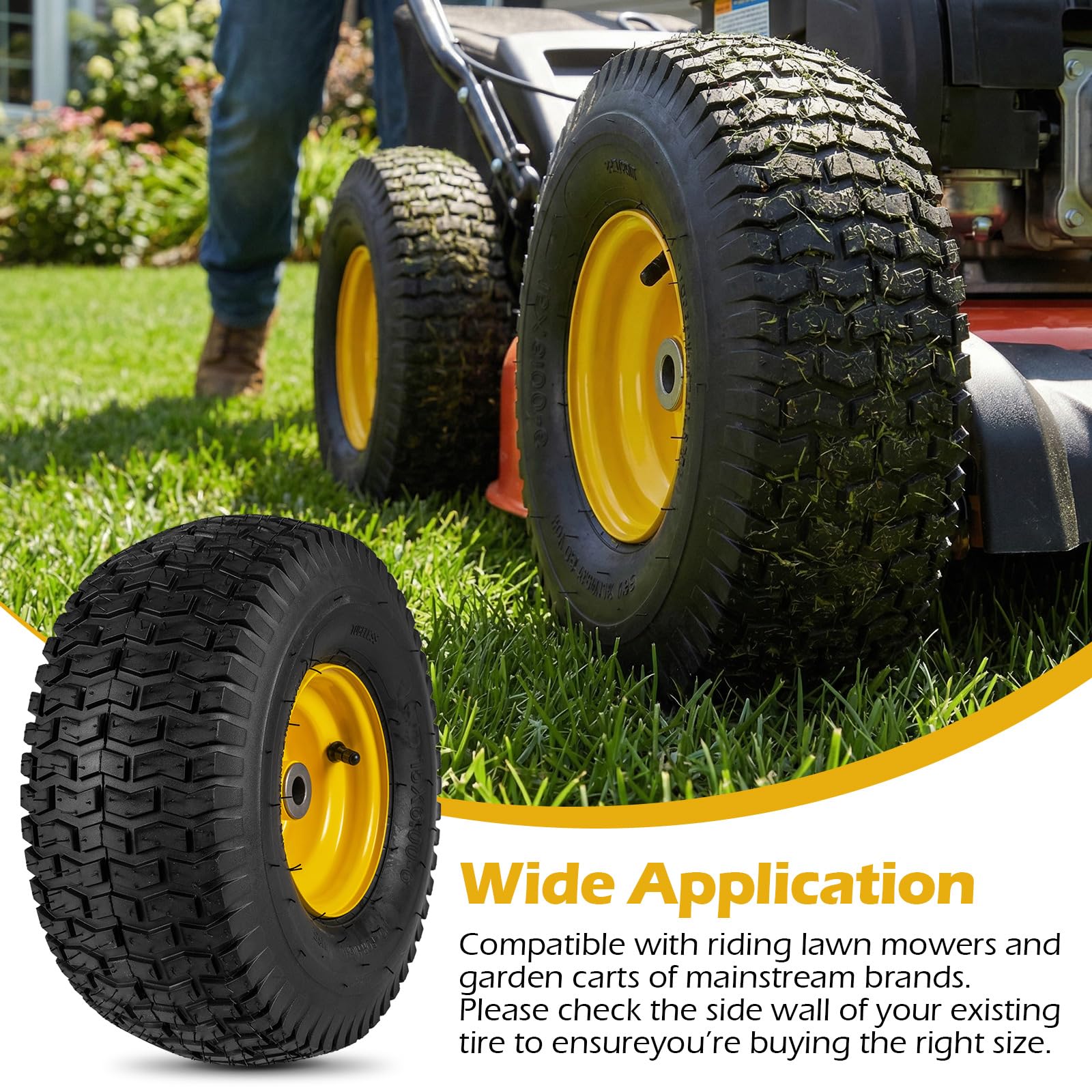 Goplus 15 x 6.00-6 Tubeless Tires & Wheels (2 Pack) - Image 4