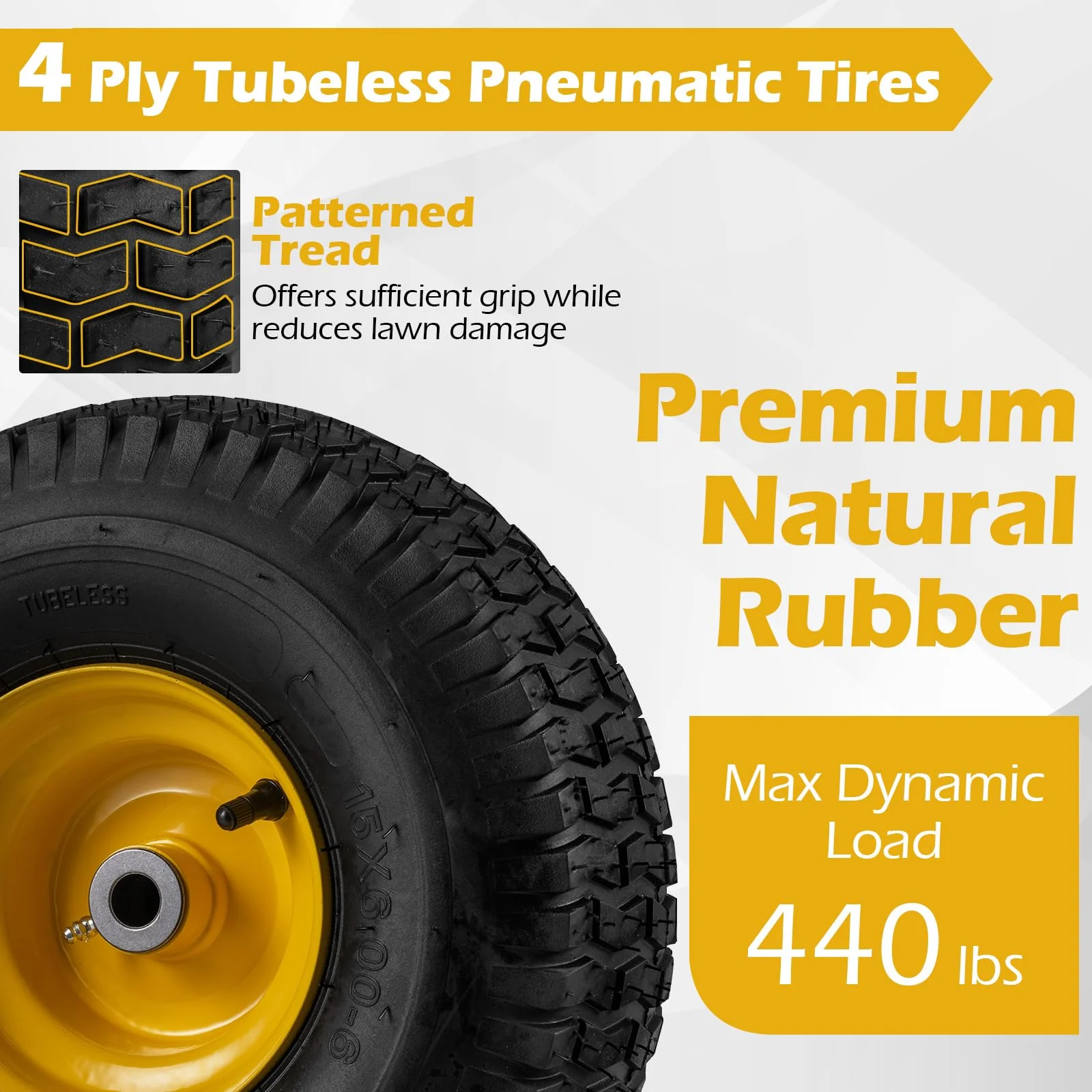 Goplus 15 x 6.00-6 Tubeless Tires & Wheels (2 Pack) - Image 5