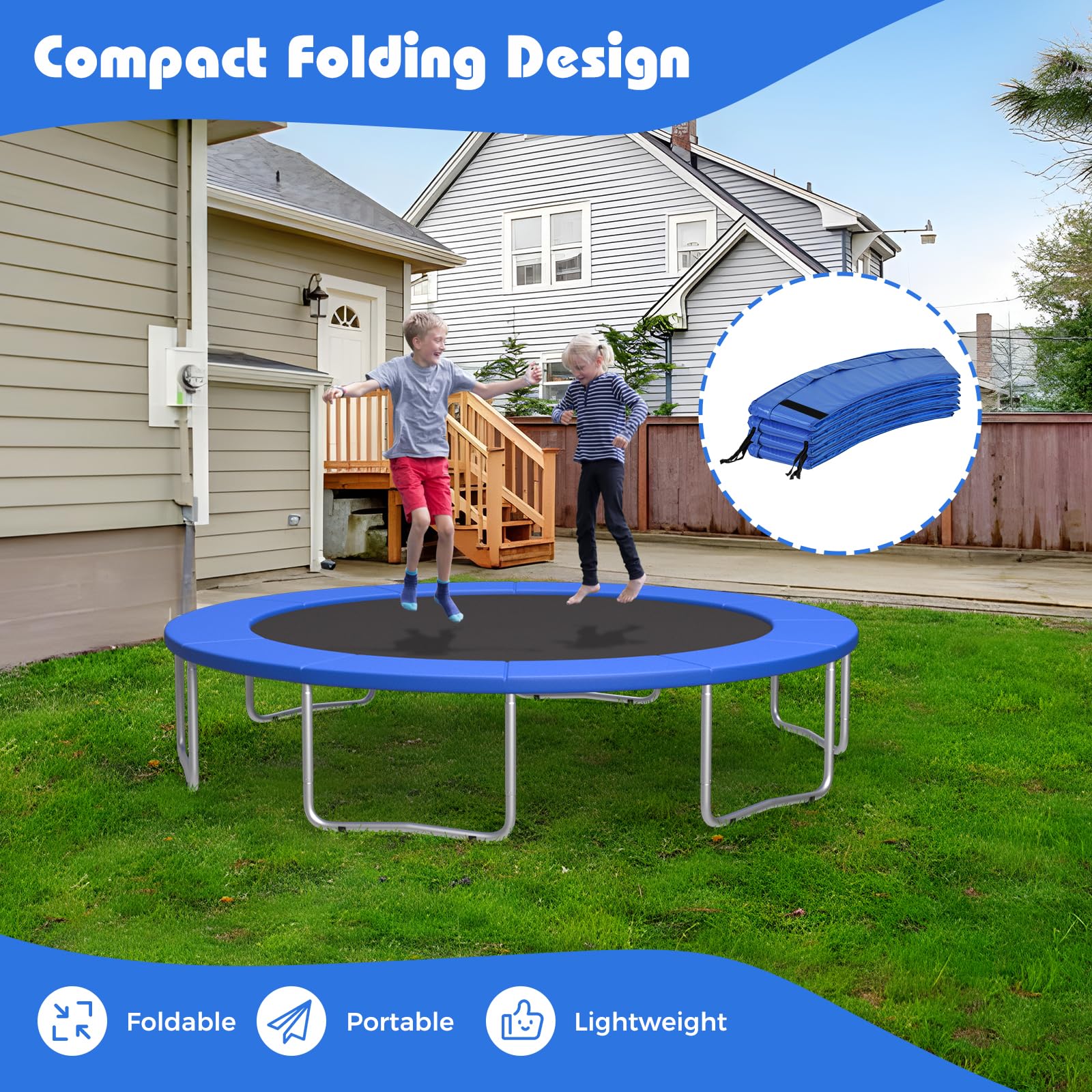Goplus Trampoline Pad Replacement No Holes for Poles - Image 9
